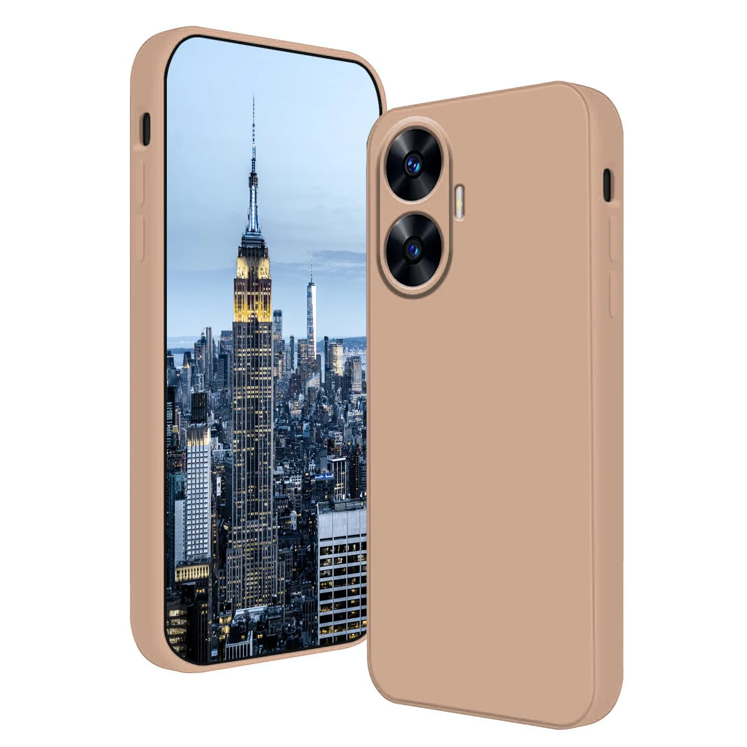DL3 Mobilak Soft Silicone Gel Bumper Case for realme C55 / realme Narzo N55 - Light Orange