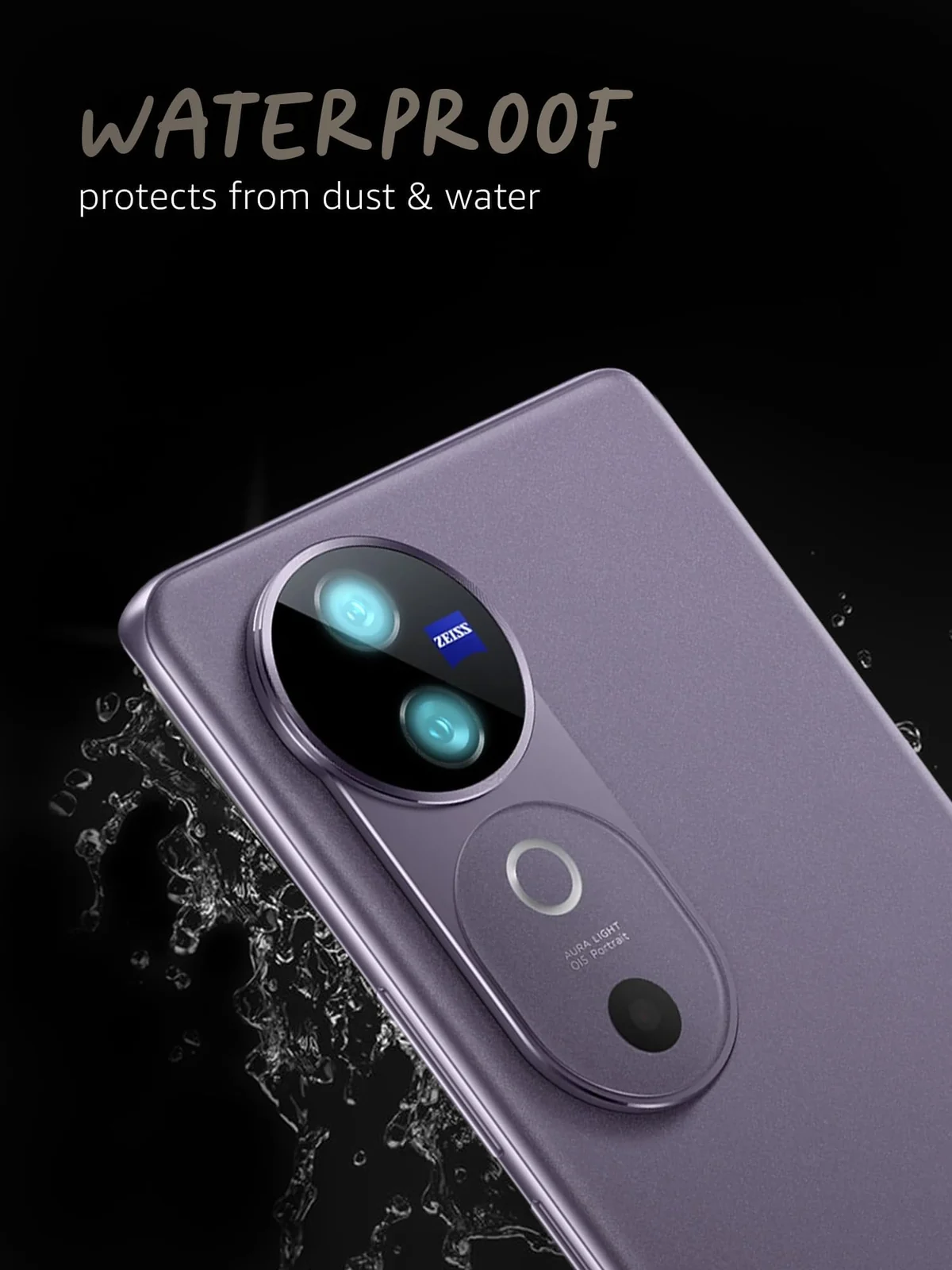 DL3 Mobilak vivo V40 5G / V40 Pro 5G Camera Lens Protector Tempered Glass Screen Protector HD [Full Coverage][Anti-Scratch] Drop Protection Ultra Clear/Thin Lens Case - Black