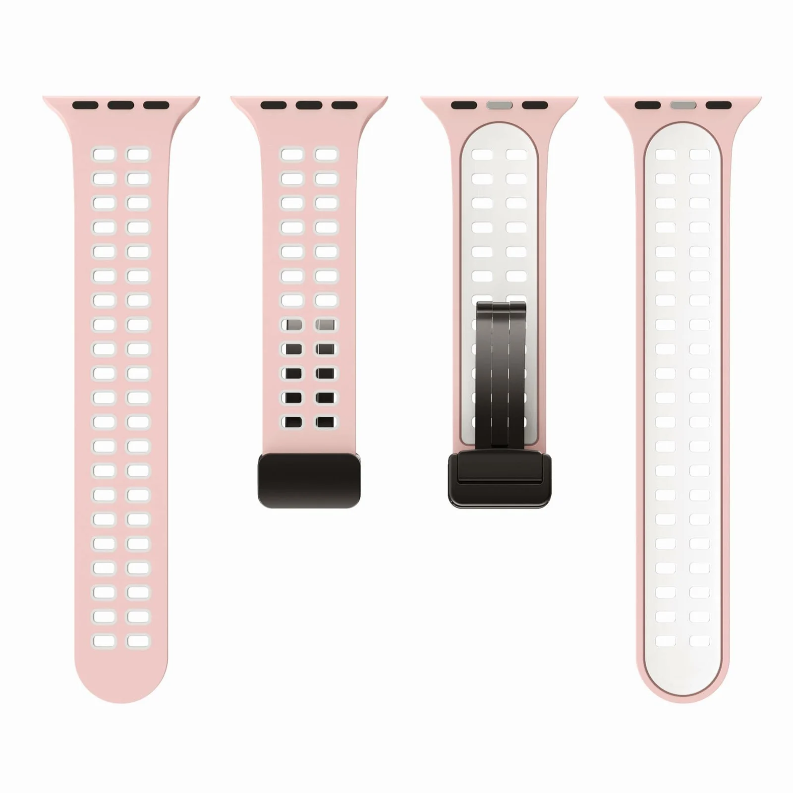 DL3 Mobilak Compatible with Apple Watch Ultra Band 49mm 45mm 44mm 42mm 41mm 40mm 38mm, Silicone Strap with Magnetic for iWatch Ultra SE Series 9 8 7 6 5 4 3 2 1 (38mm/40mm/41mm) - Pink White