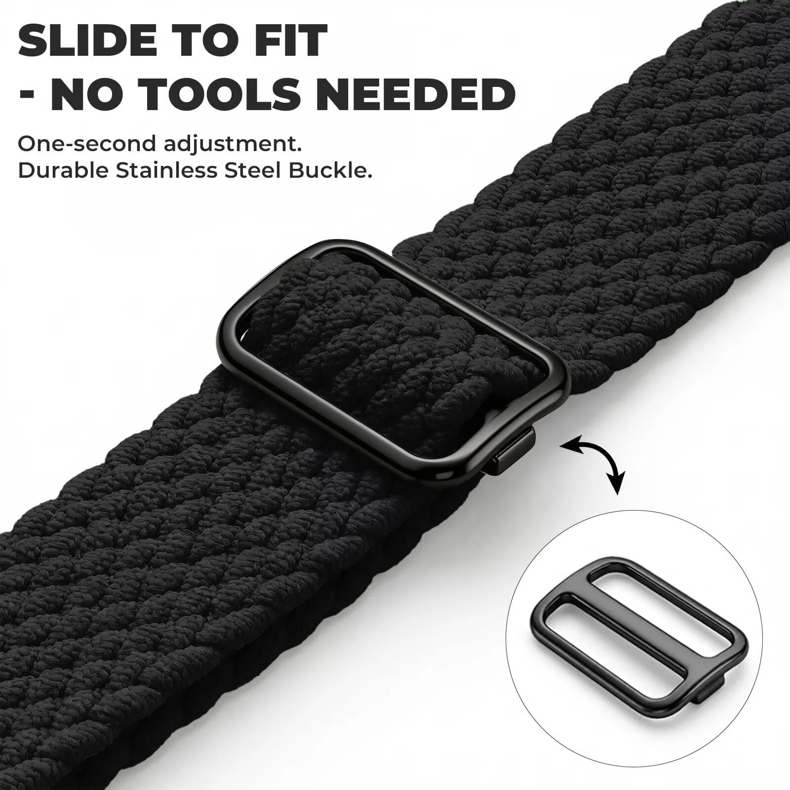 DL3 Mobilak 22mm Stretchy Nylon Strap For Xiaomi Redmi Watch 5 Active/5 Lite/Samsung Galaxy Watch 46mm/Watch 3 45mm/Gear S3/Huawei watch (GT6 GT5 GT4 GT3 GT2 GT 46MM)/GT2E/GT 6 Pro/Amazfit GTR4, Braided Band - Black