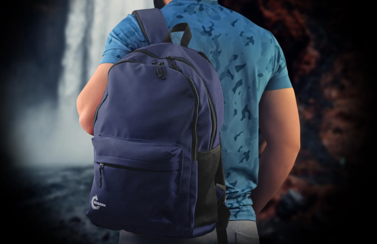 Mobigon Backpack for Student, School Bag, Large Capacity Backpack, Aesthetic Bookbag, Fashion Simple Casual Daypacks for Men Women, For School Shopping Travel Sports Vacation - Blue