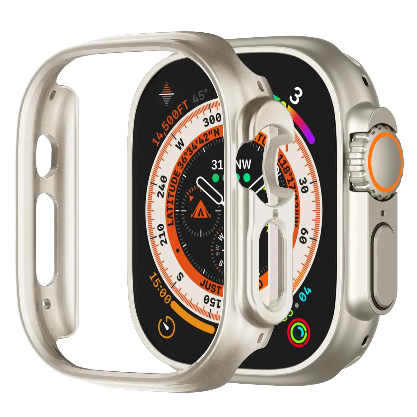 DL3 Mobilak Compatible For Apple Watch Ultra Case 49mm, Shockproof Ultra-Thin Hard PC Bumper Case All-Around Edge Protective Cover Frame[NO Screen Protector] for iWatch Accessories - Starlight