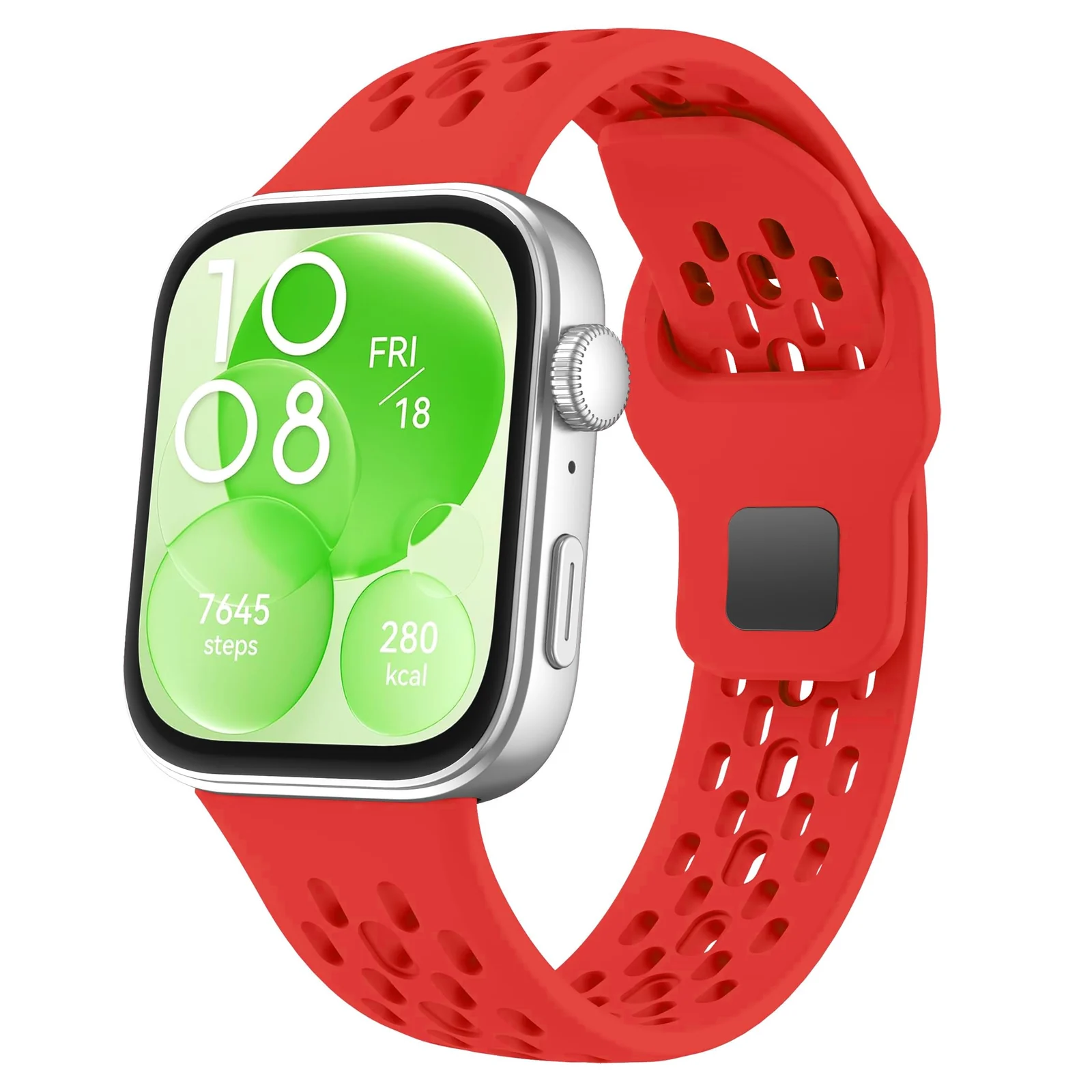 DL3 Mobilak Silicone Mesh Breathable Straps for Huawei Watch Fit 4 Pro Strap. Wristband Bands Bracelet Sports Bracelet Quick Release Adjustable Armband for Huawei Watch Fit 4/Fit 3 - Red