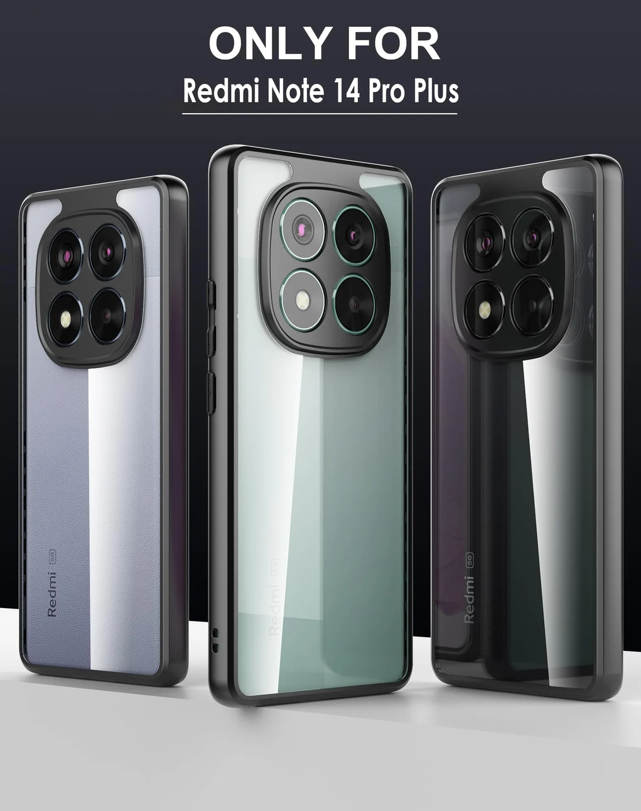 DL3 Mobilak Clear Protective Case for Xiaomi Redmi Note 14 Pro Plus 5G - Black
