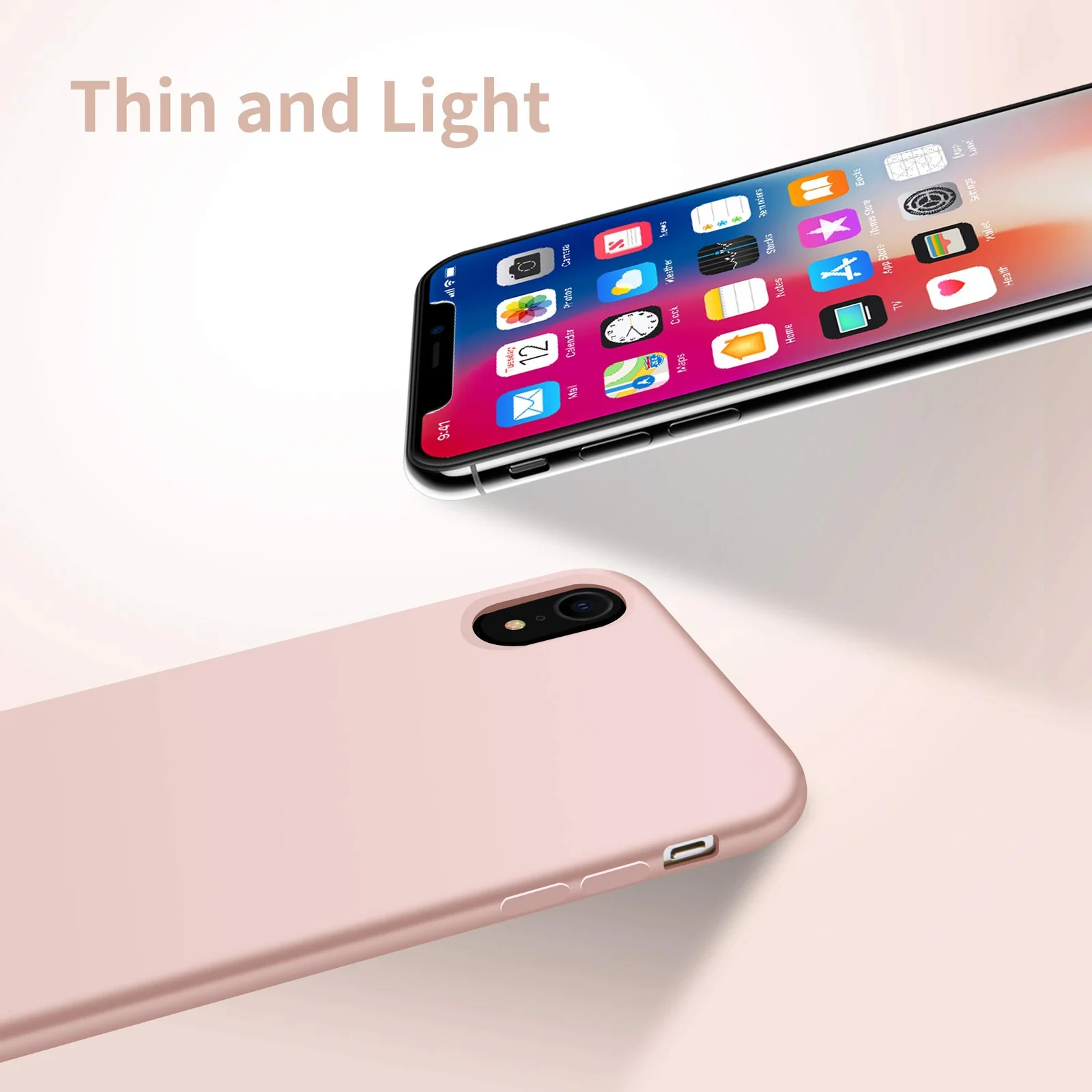 DL3 Mobilak Compatible with iPhone XR Case, Liquid Silicone Case, Full Body Protective Cover, Shockproof, Slim Phone Case, Anti-Scratch Soft Microfiber Lining - Pink Sand