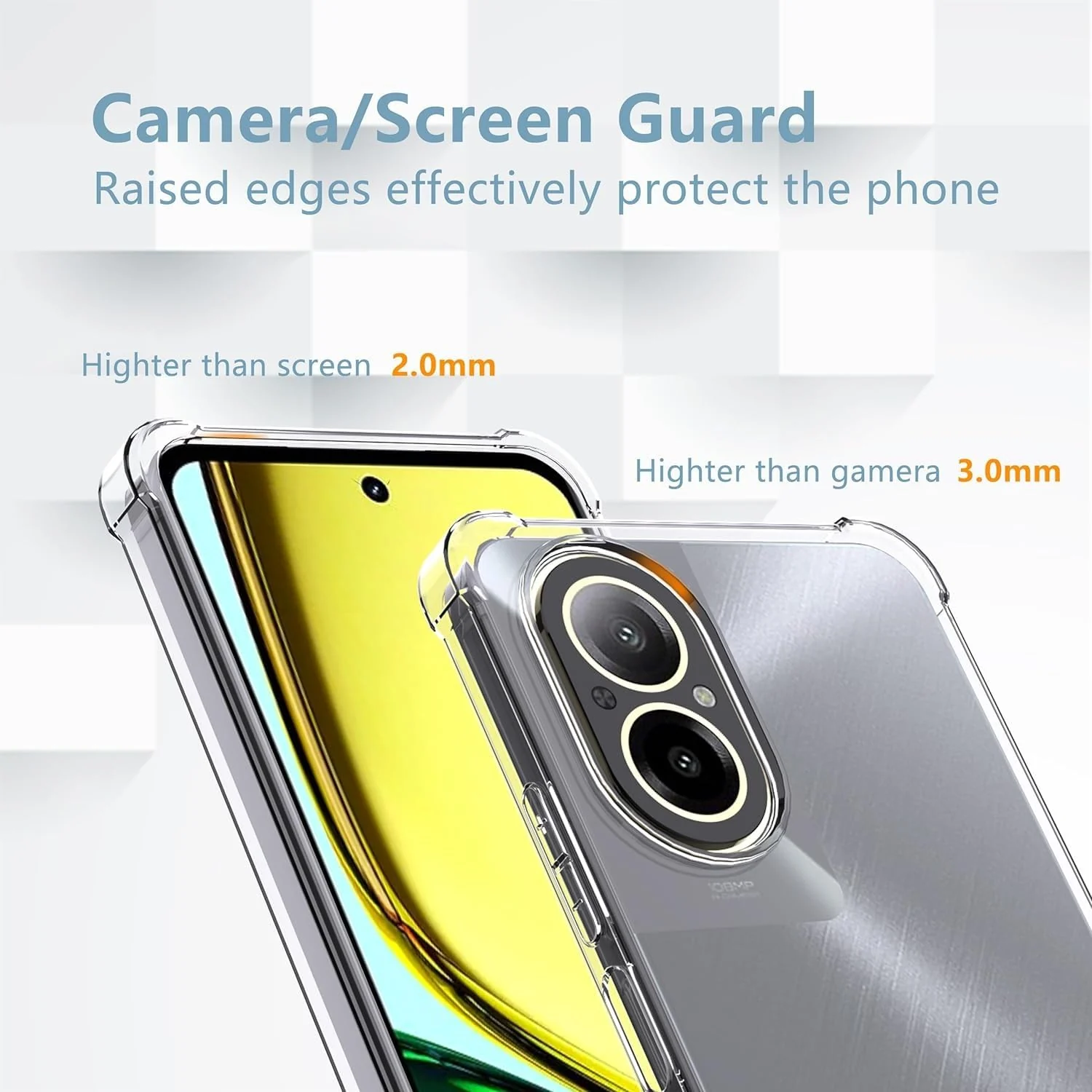 DL3 Mobilak Clear TPU Case for OPPO realme C67 4G, Camera protection, Shock-absorbing protection, Non-slip grip - Clear