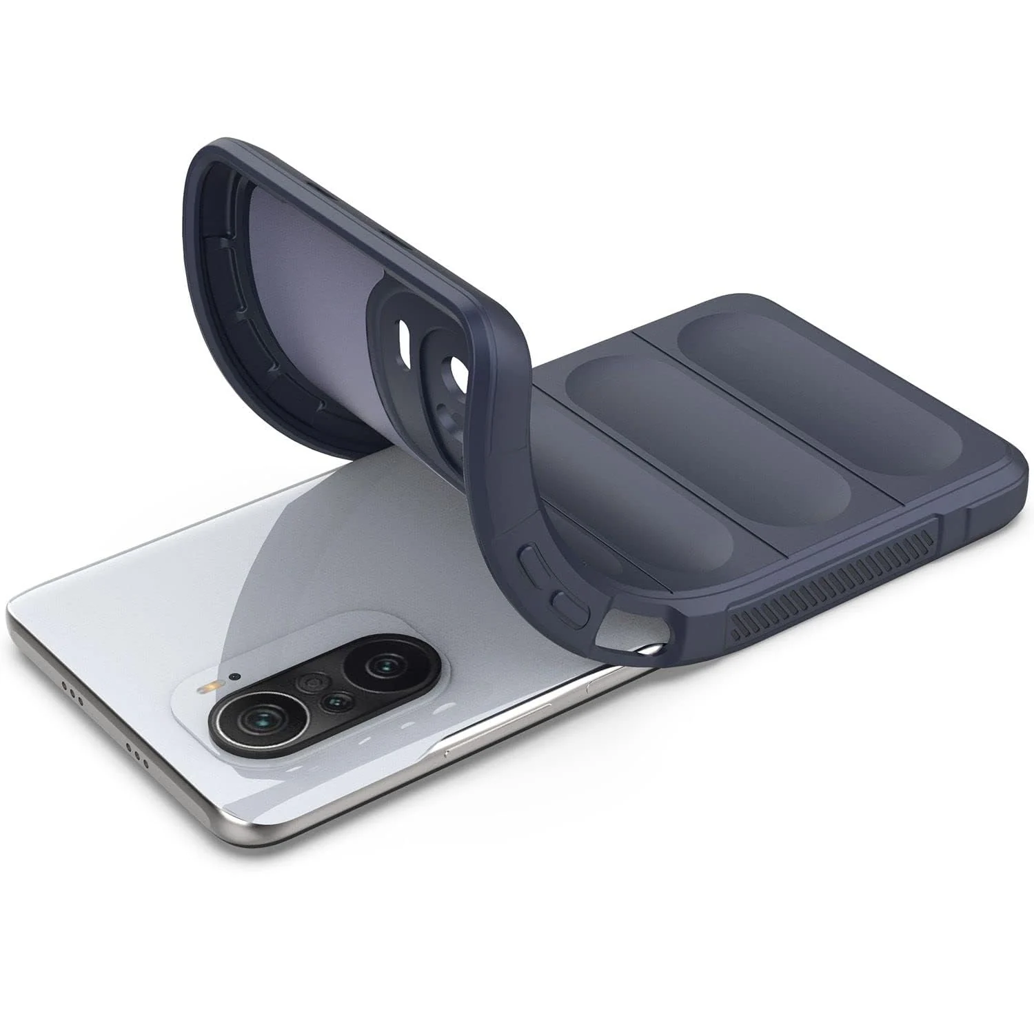 DL3 Mobilak Flexible Silicone and TPU Protective Case with Camera Protection for Xiaomi Poco F3 / RedMi K40 / K40 Pro / Mi 11i / Mi 11X - Blue