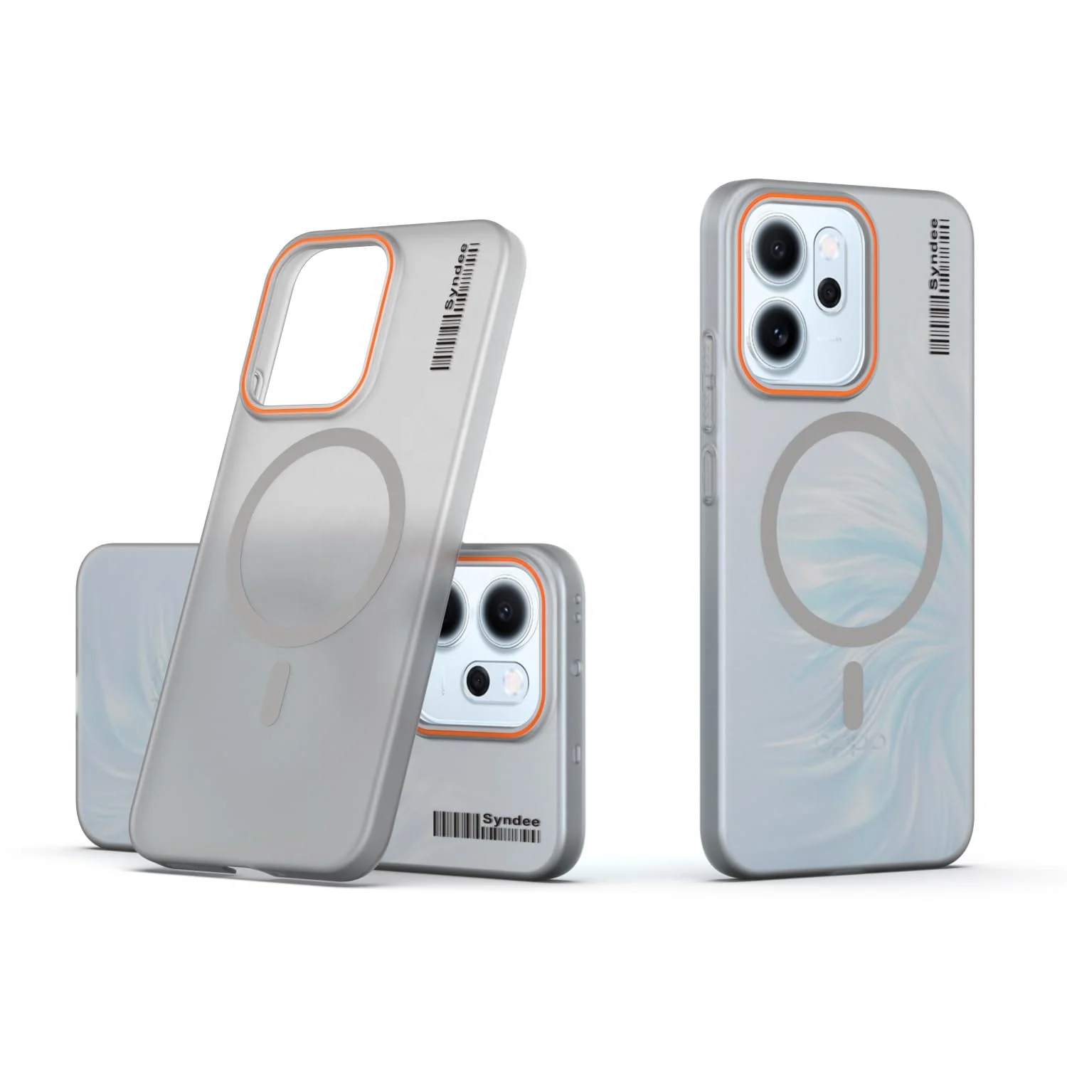 DL3 Mobilak Case Back Cover for OPPO Reno 14F / OPPO Reno14 FS, Sleek Frosted Translucent Back Only Compatible with Wireless Magnetic Accessories | Anti-Scratch Shockproof Phone Case - Gray