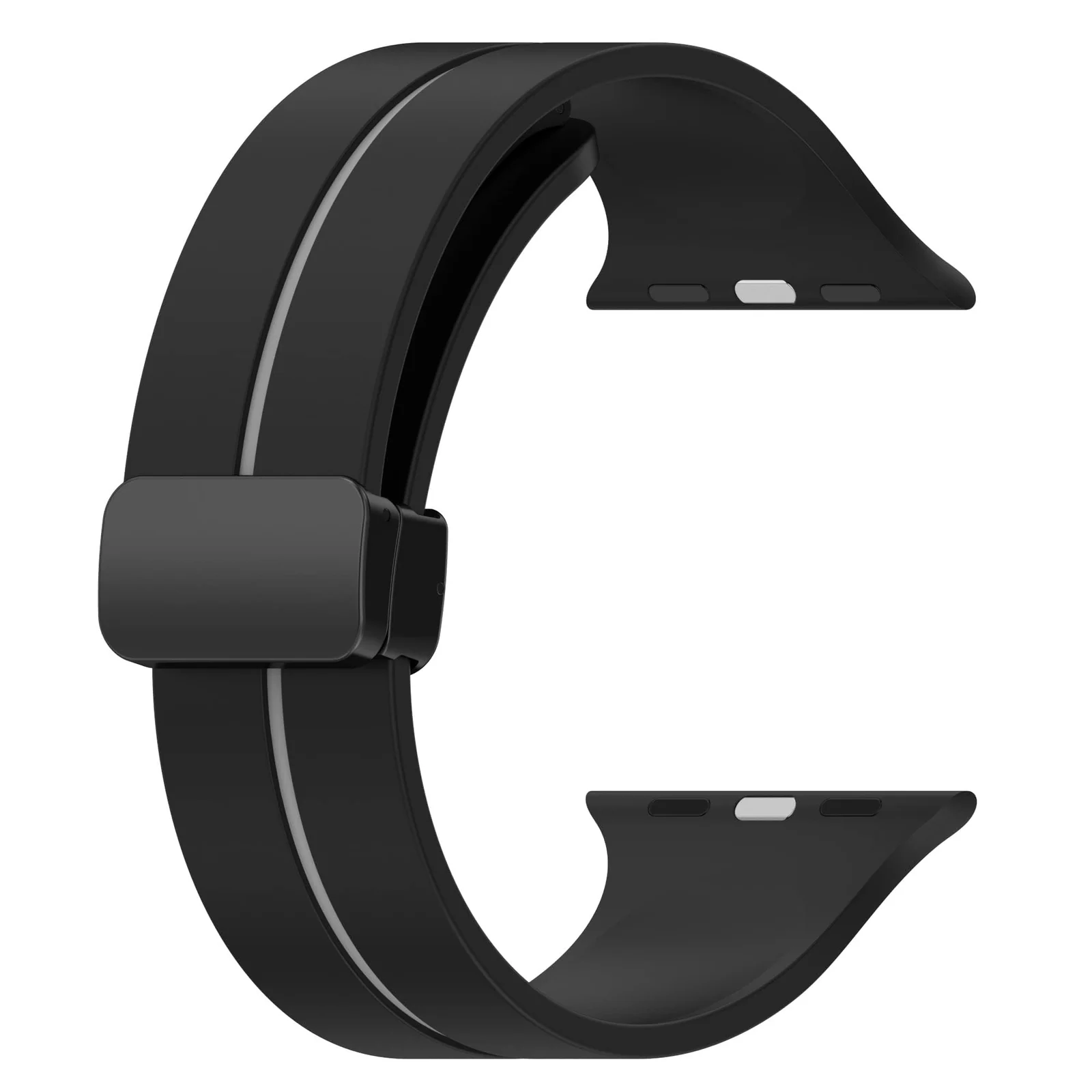 DL3 Mobilak Magnetic Bands for Apple Watch Ultra/Ultra 2 Band 49mm 45mm 44mm 42mm 41mm 40mm 38mm, Soft Sport Silicone Strap for iwatch Series 9/8/7/6/5/4 ( Grey, 42mm/44mm/45mm/49mm), unisex-adult - Black