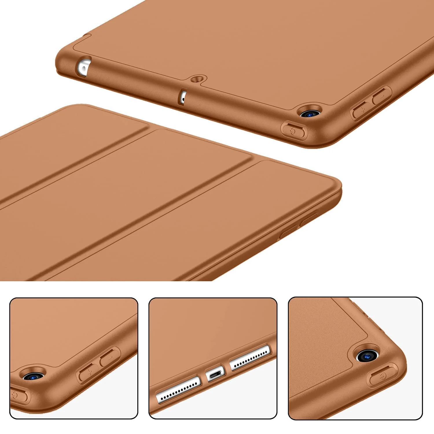 DL3 Mobilak Smart Case Compatible with iPad Mini 1/2/3 Case, Case Flip Cover Leather Case Soft TPU Back And Trifold Stand With Auto Sleep For iPad Mini 1st/2nd/3rd Generation 7.9 inch - Havana