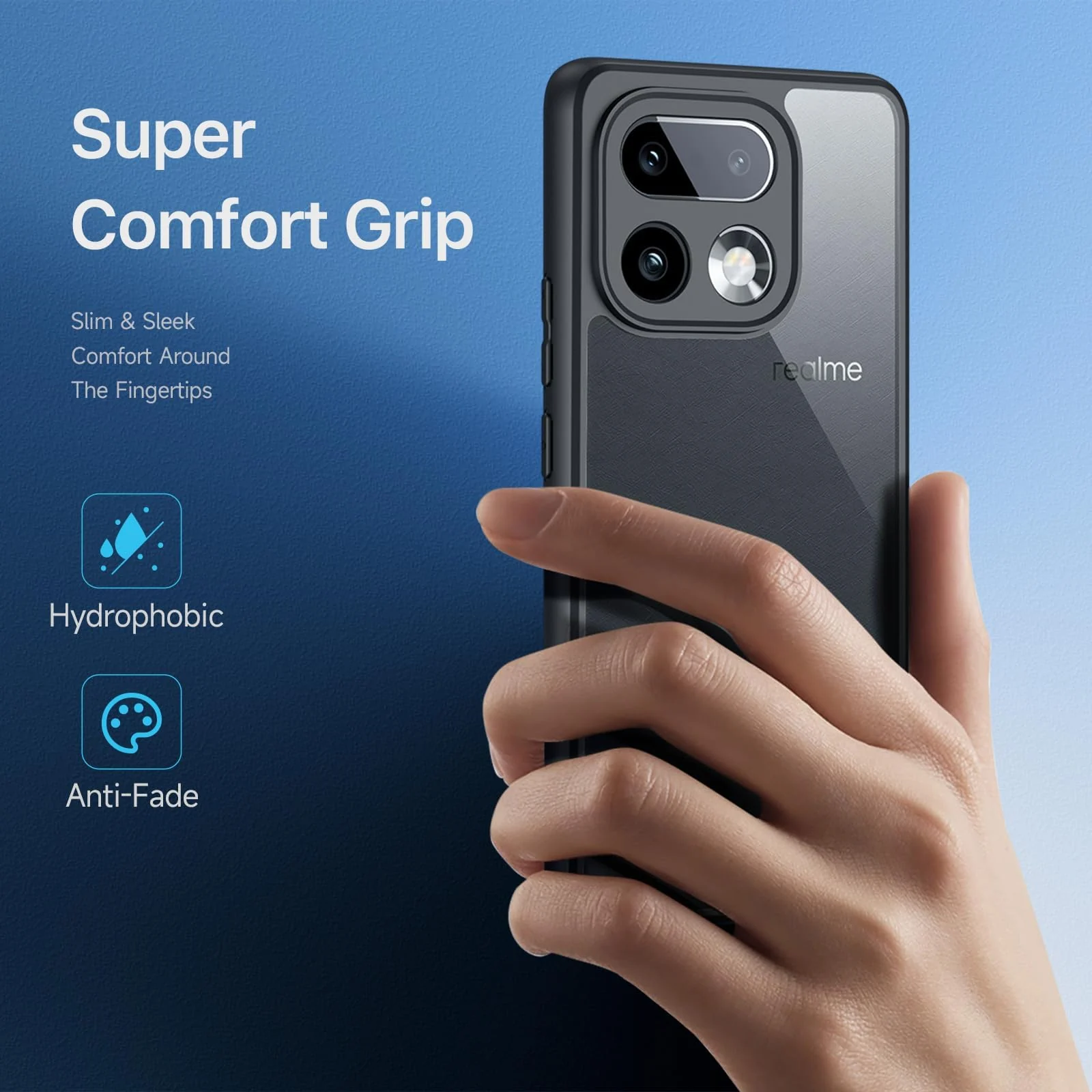 DL3 Mobilak Clear TPU Case for realme 16 Pro 5G, Camera protection, Shock-absorbing protection, Scratch-resistant surface - Black