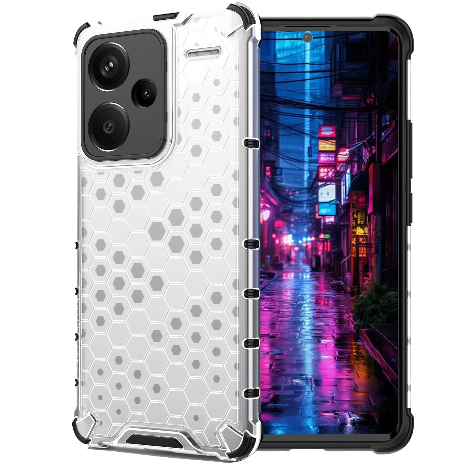 DL3 Mobilak Clear PC and TPU Protective Case for Xiaomi Redmi Note 13 Pro+ Plus 5G with Shockproof Design - Clear