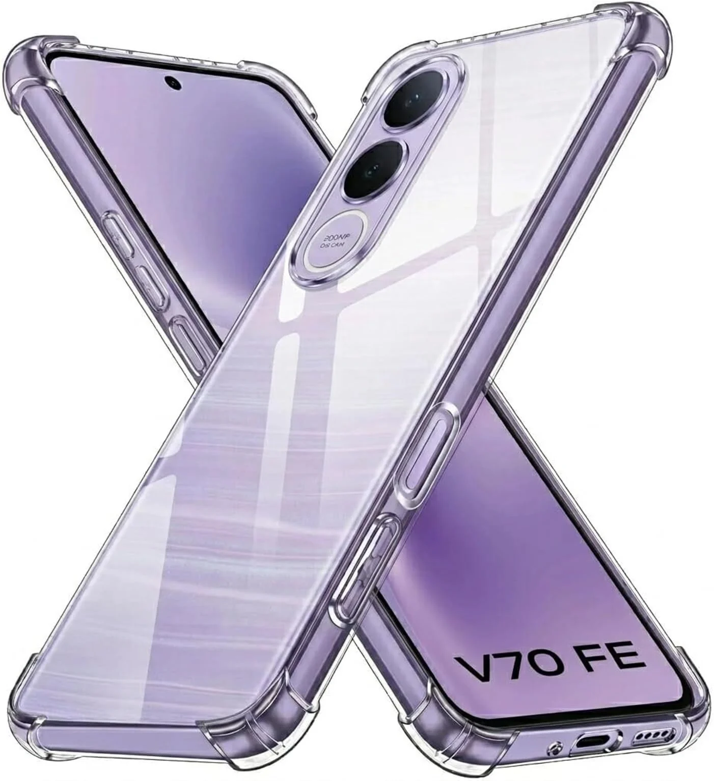 DL3 Mobilak Case Compatible with vivo V70 FE, Cover SiliconeTransparent TPU Gorilla Anti-shock Protector Camera Shockproof Corners - Clear