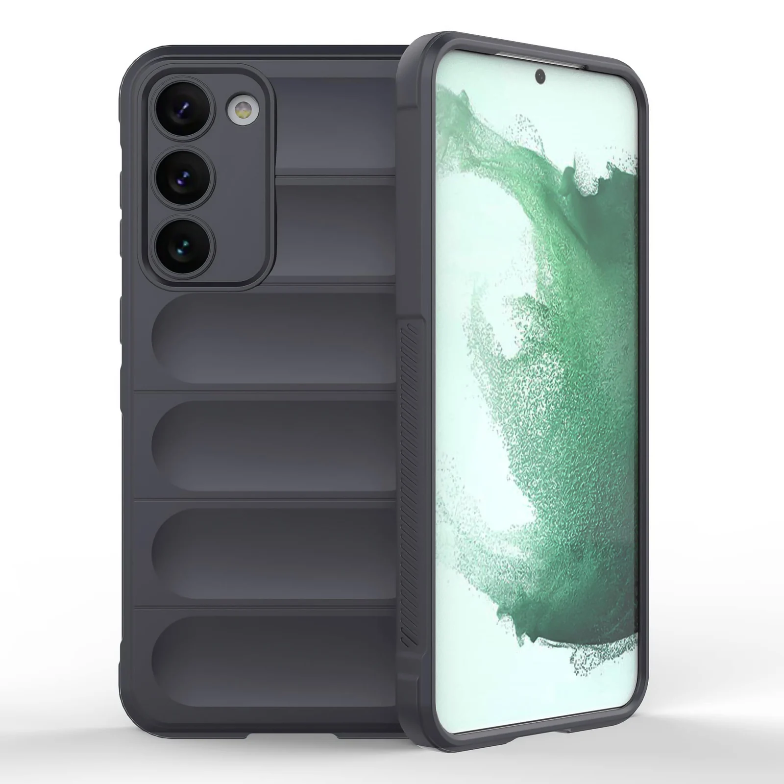 DL3 Mobilak Silicone Case for Samsung Galaxy S23+ Plus Heavy Duty Protective [Slim Fit] Shockproof Soft Flexible Protective Design Shock-Absorption TPU Cover With Camera Protection - Dark Gray