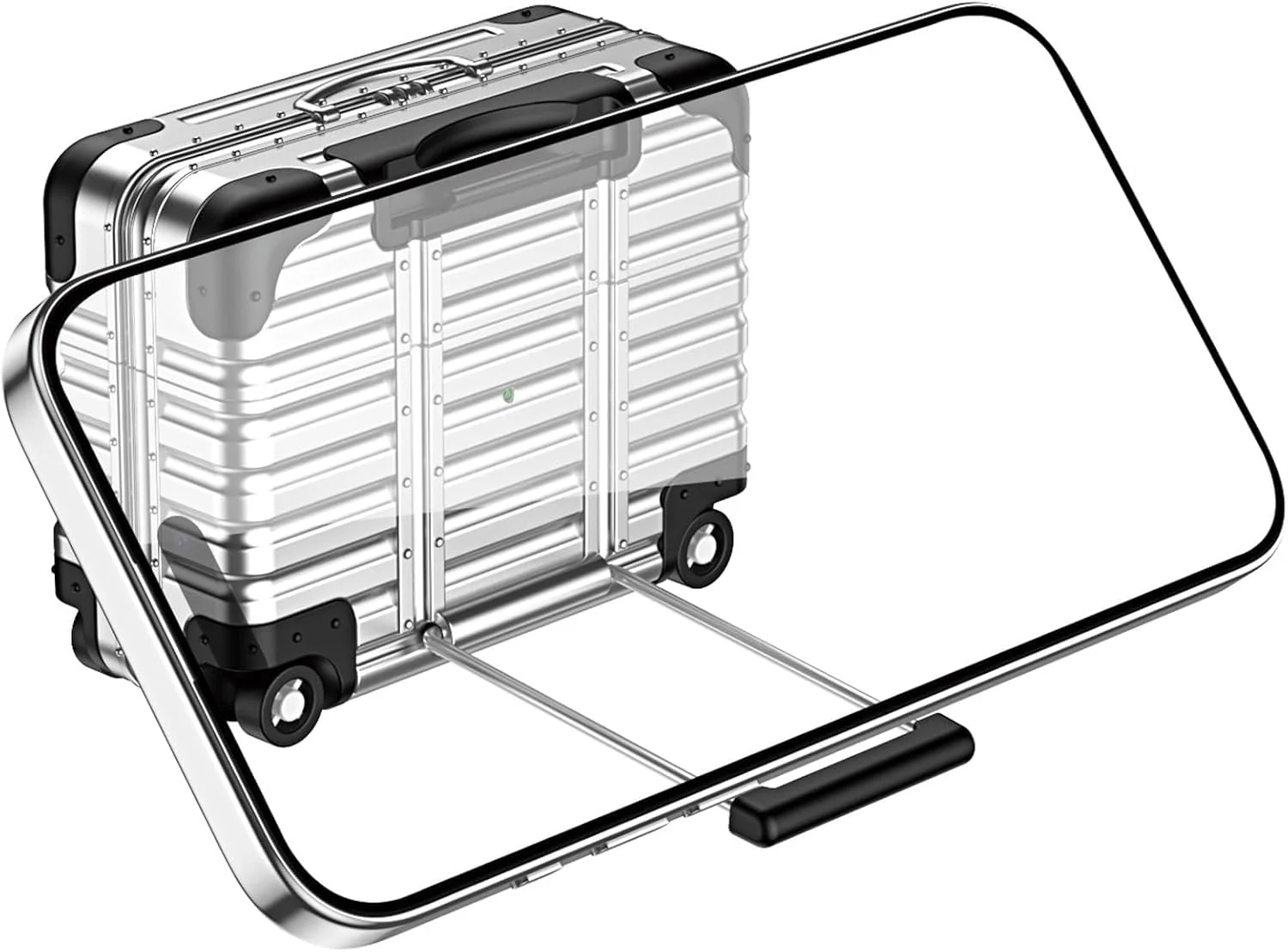 MOBIGON Suitcase-Style Hard Earbuds Case with Keychain for Apple AirPods Pro 1 / 2, Silver
