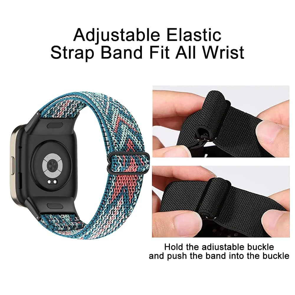 DL3 Mobilak Elastic Straps Compatible with Xiaomi Redmi Watch 3 (Not for Redmi Watch 3 Lite/Active) Men Women, Adjustable Stretchy Bracelets Sport Nylon Replacement Bracelet - Green Arrow