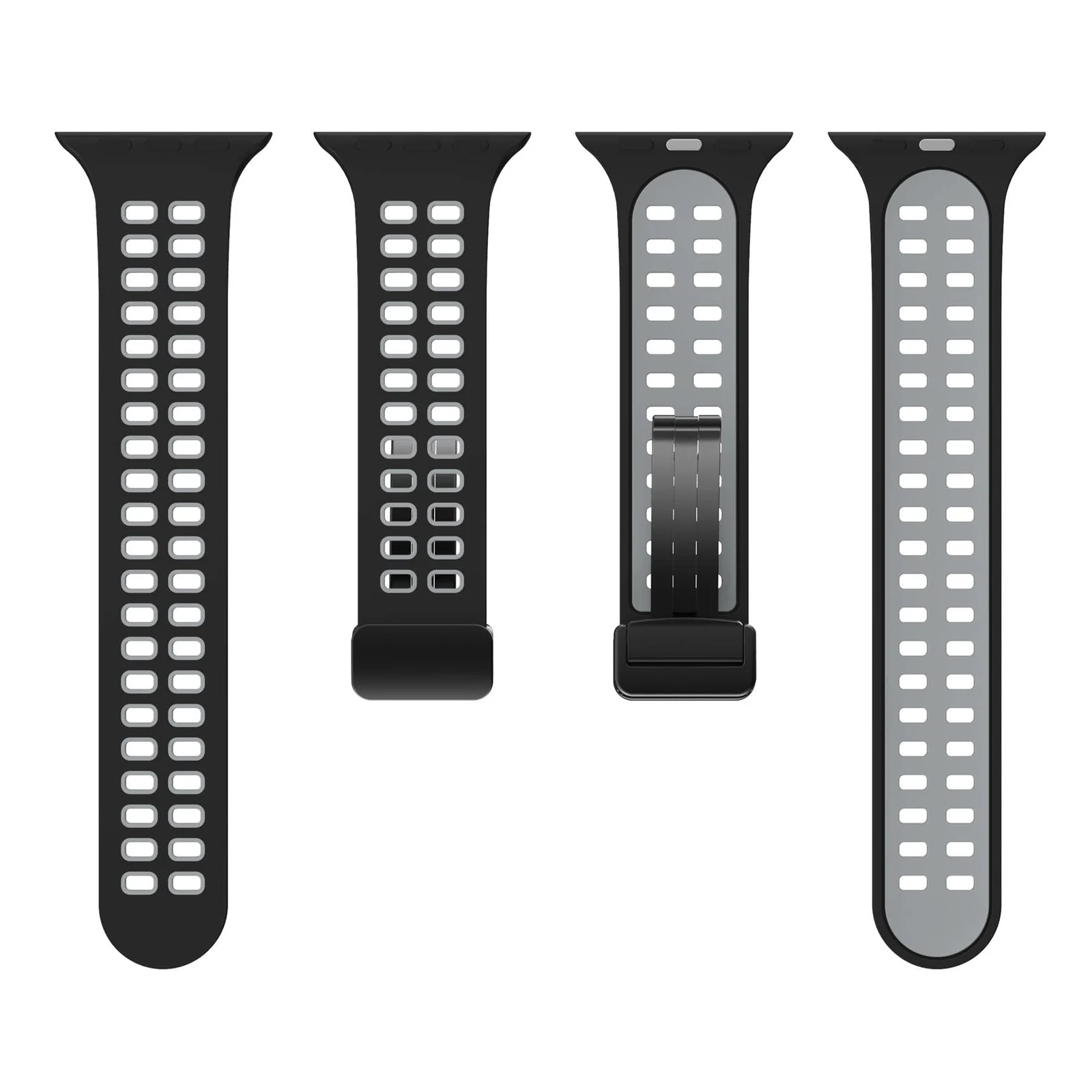 DL3 Mobilak Compatible with Apple Watch Ultra Band 49mm 45mm 44mm 42mm 41mm 40mm 38mm, Silicone Strap with Magnetic for iWatch Ultra SE Series 9 8 7 6 5 4 3 2 1 (42mm/44mm/45mm/49mm) - Black Gray