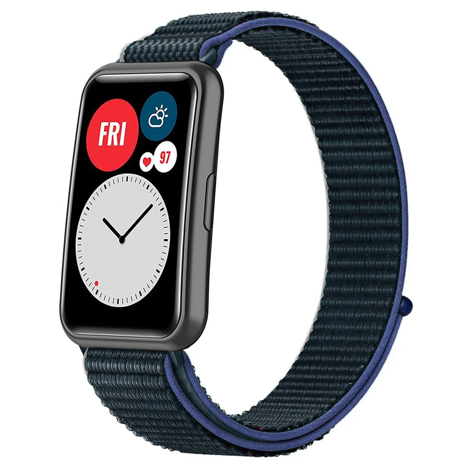 DL3 Mobilak Nylon Strap for Huawei Watch Fit Watch Band, Men and Women Breathable Elastic Bracelet, Adjustable Straps Replacement Band Sport Watchband for Huawei Watch Fit - Blue Gray