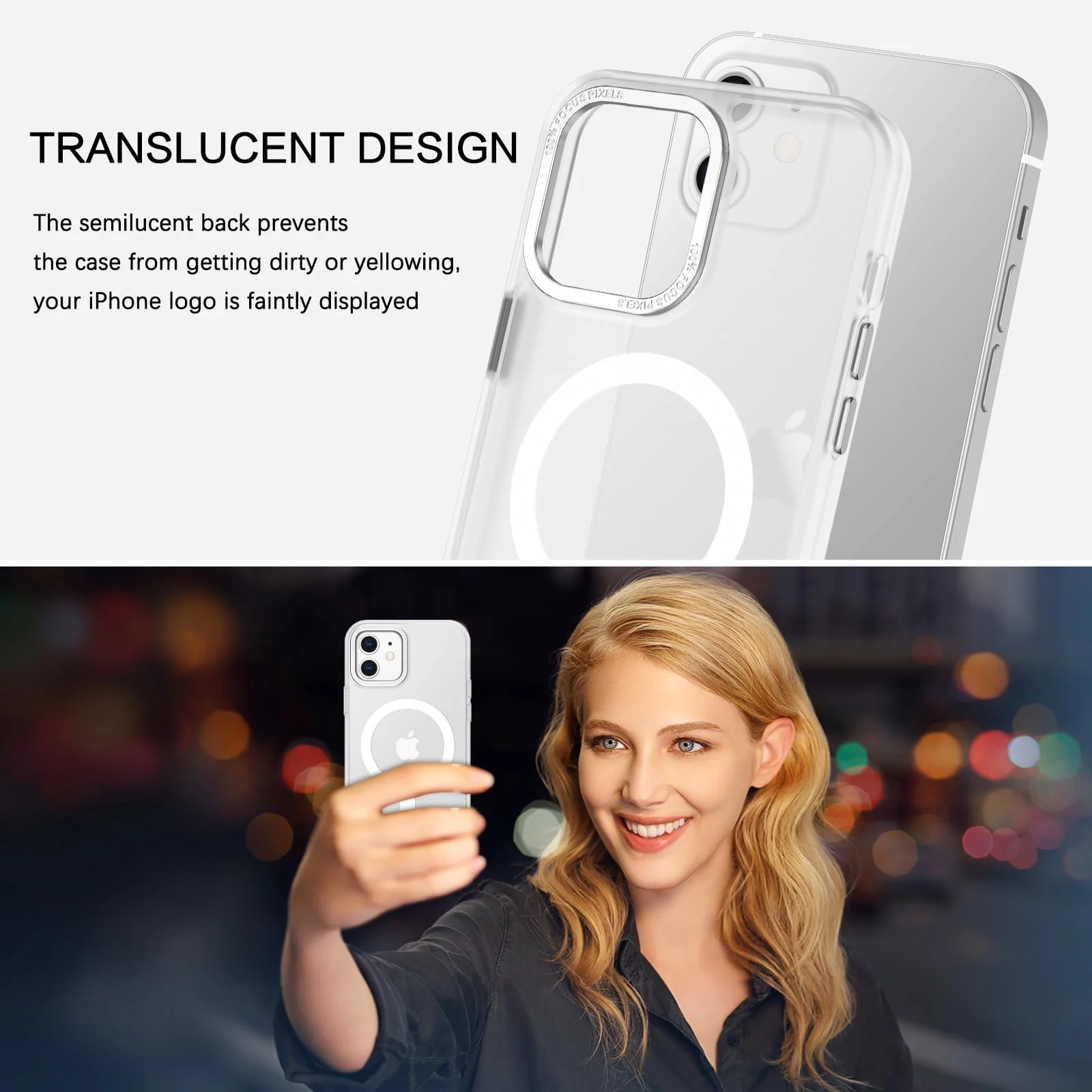 DL3 Mobilak Wallet Case with Card Slot for iPhone 12, iPhone 12 Pro with Ring Holder and Magnetic Car-Mount Support - White