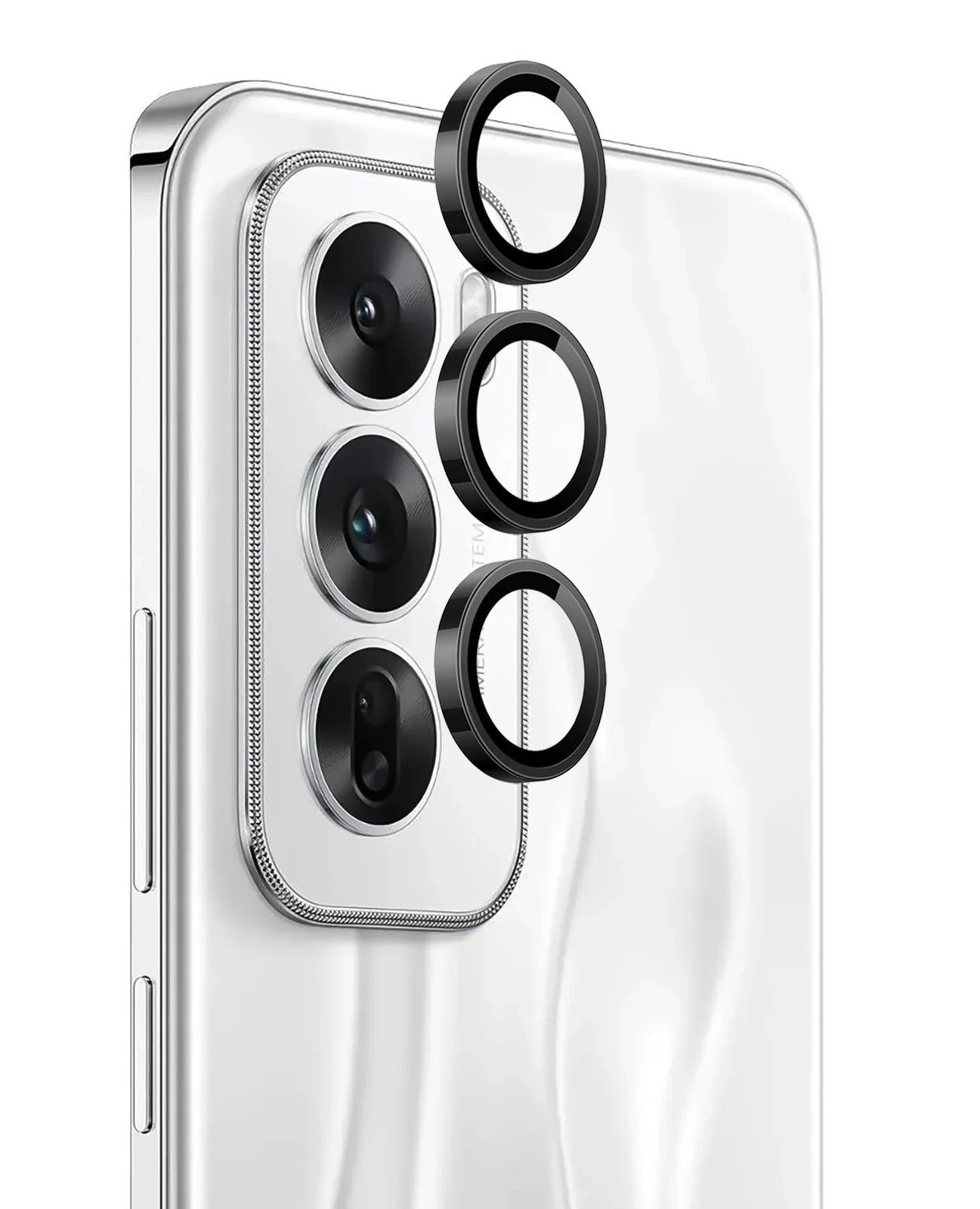 DL3 Mobilak Camera Lens Protector for OPPO Reno 12 Pro 5G / Reno12 Pro 5G Accessories, 9H Tempered Glass Metal Individual Ring Camera Cover Screen Protector, Case Friendly, Anti Scratch - Black