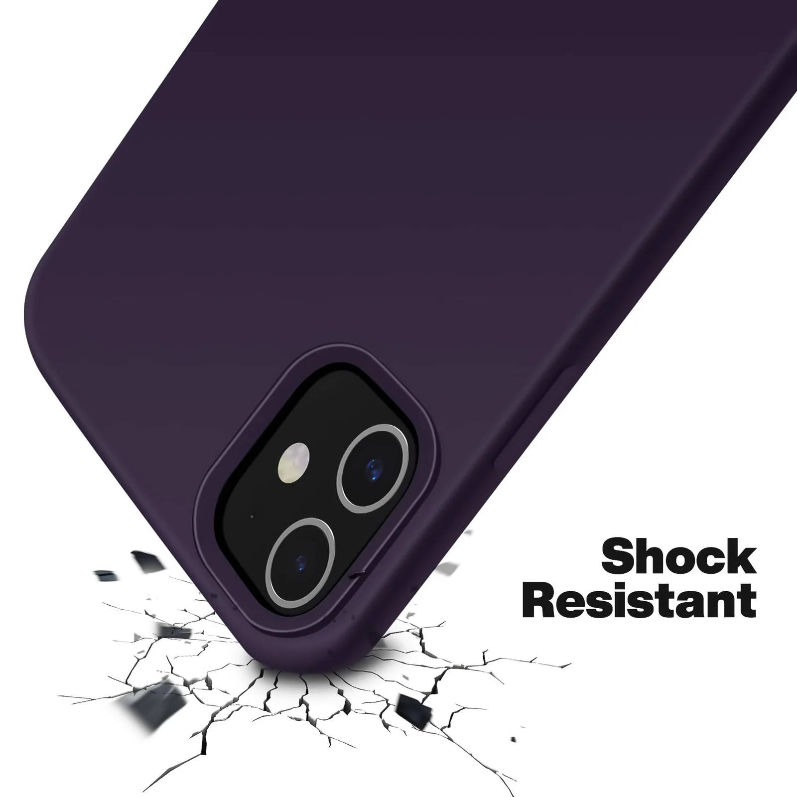 DL3 Mobilak Liquid Silicone Protective Case for iPhone 11 (6.1 Inch) with Camera Protection and Microfiber Lining - Elderberry