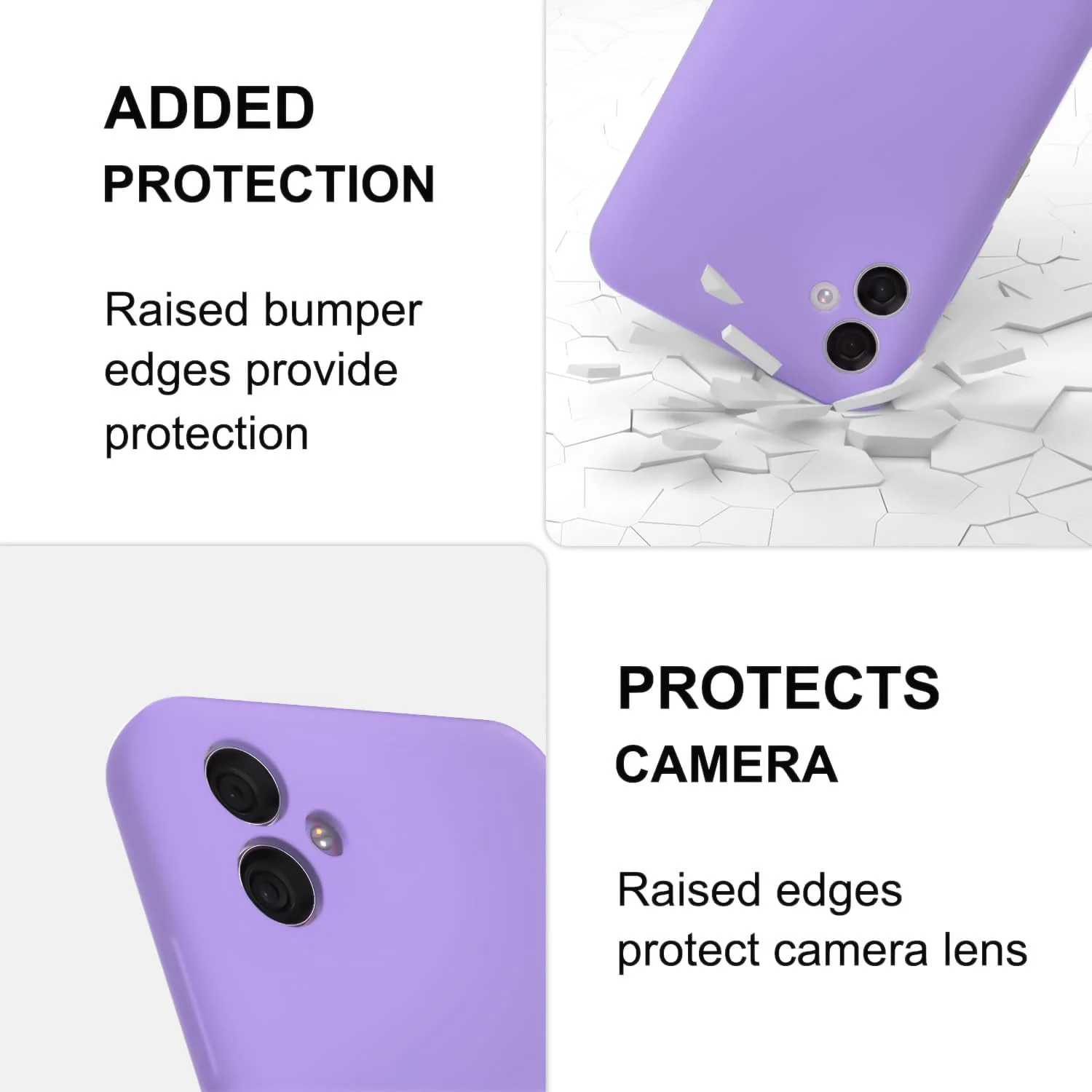 DL3 Mobilak Samsung Galaxy A04e Case, Soft Flexible Silicone Gel Rubber Bumper Cover, Full Body Shockproof Protective Phone Case - Light Purple