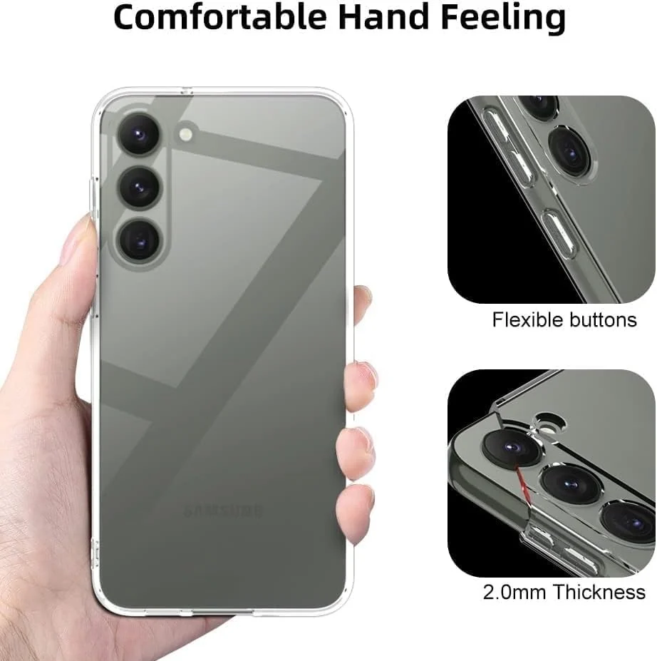 DL3 Mobilak Clear TPU Protective Case for Samsung Galaxy S24+ Plus 5G with Camera Protection and Shockproof Design - Clear