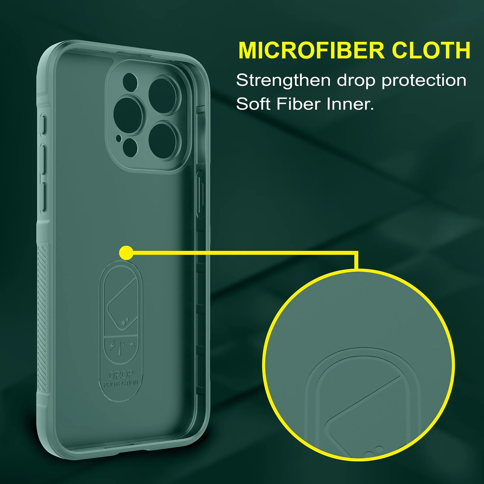 DL3 Mobilak Silicone Case for iPhone 14 Pro Max 6.7-Inch Heavy Duty Protective [Slim Fit] Shockproof Soft Flexible Protective Design Shock-Absorption TPU Cover With Camera Protection - Green