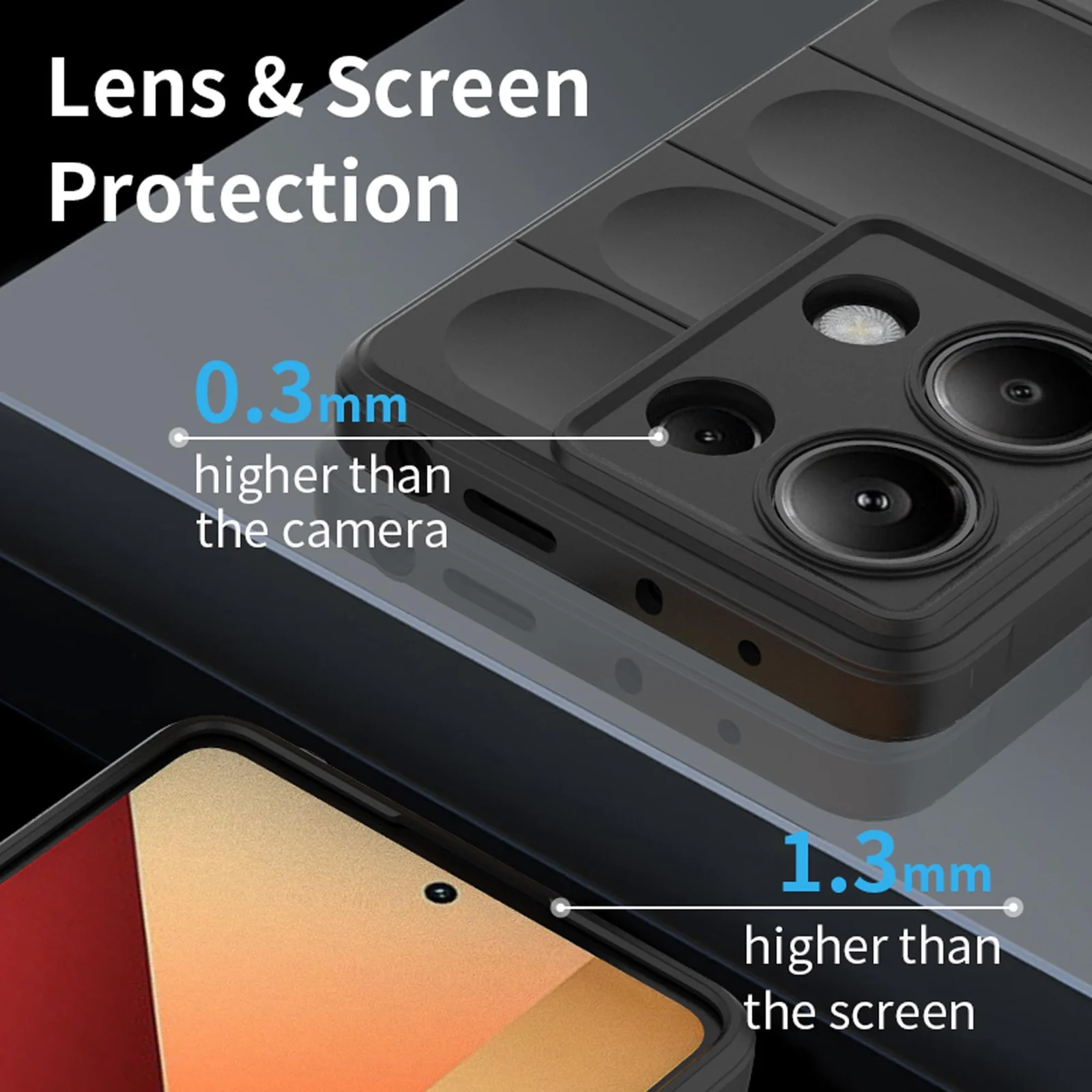 DL3 Mobilak Soft Silicone Protective Case for Xiaomi Redmi Note 13 Pro 4G / Poco M6 Pro 4G with Camera Protection and Shockproof Design - Blue
