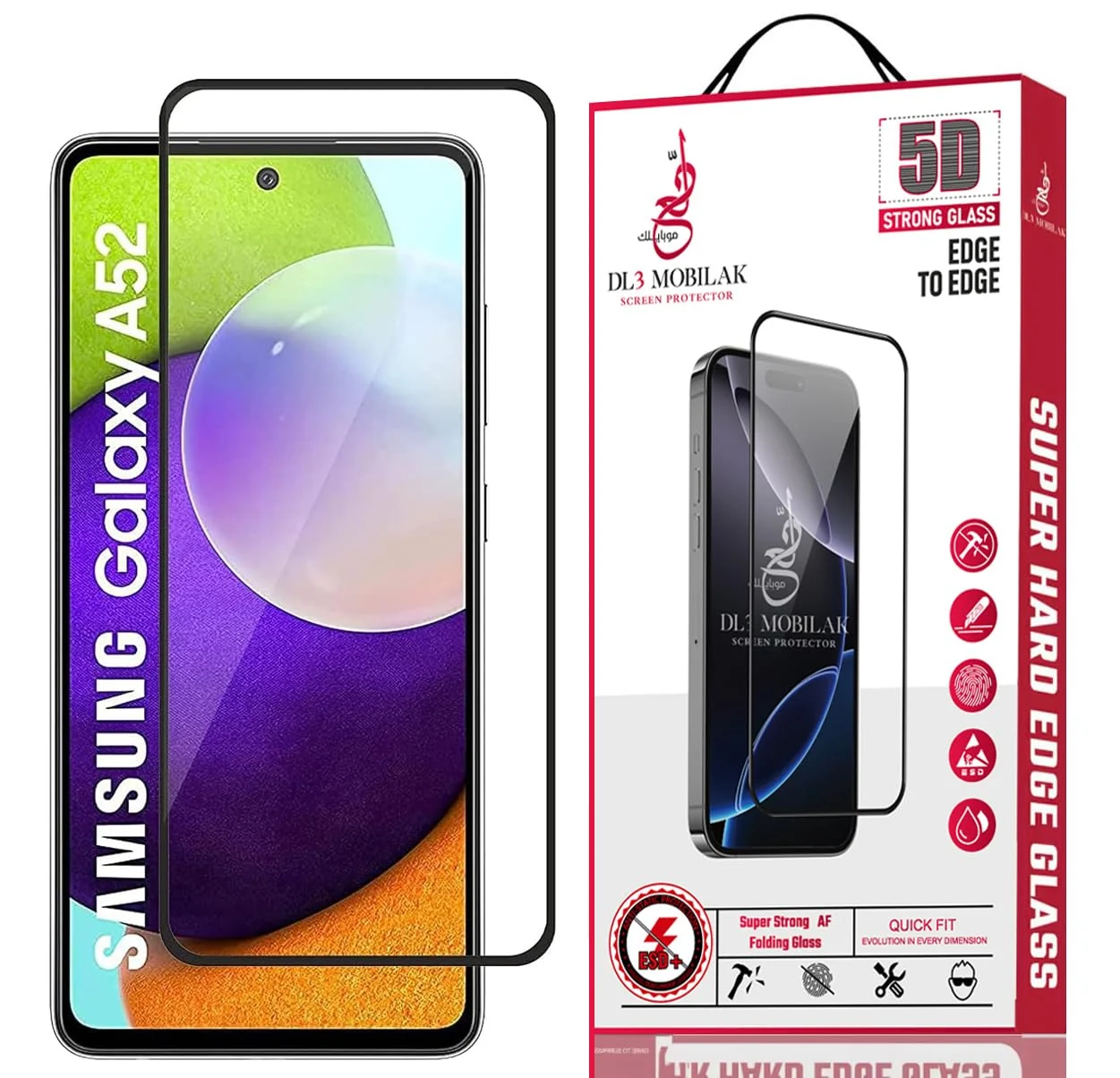 DL3 Mobilak for Samsung Galaxy A52s, A52, A53 5G, A51, S20 Fe Tempered Glass Screen Protector, 9H Hardness Anti-Scratch Tempered Glass flim, Case Friendly, Anti-Scratch - Clear