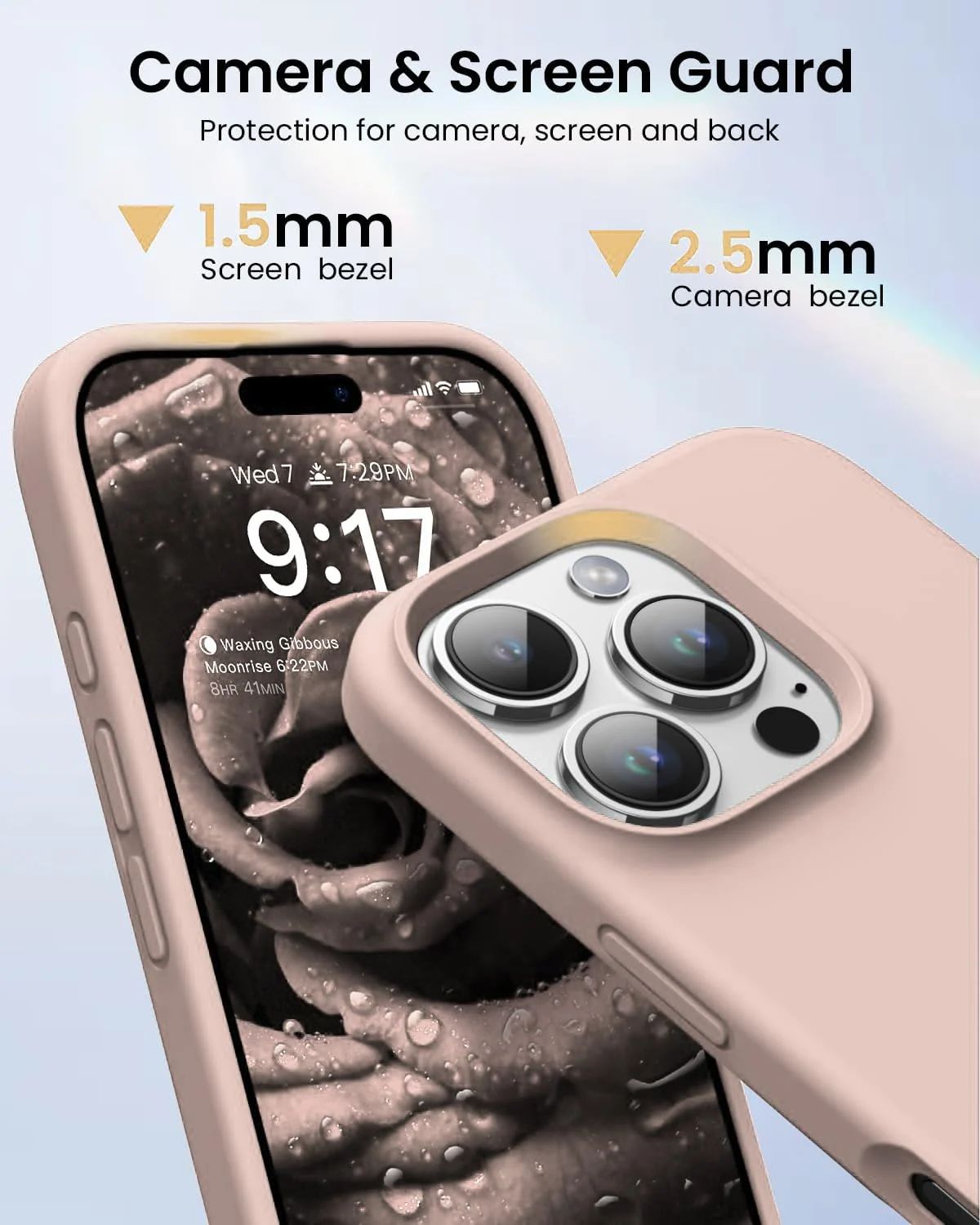 DL3 Mobilak Liquid Silicone Case for iPhone 16 Pro 6.3-inch, Supports wireless charging, Shock-absorbing protection, Scratch-resistant surface - Salmon