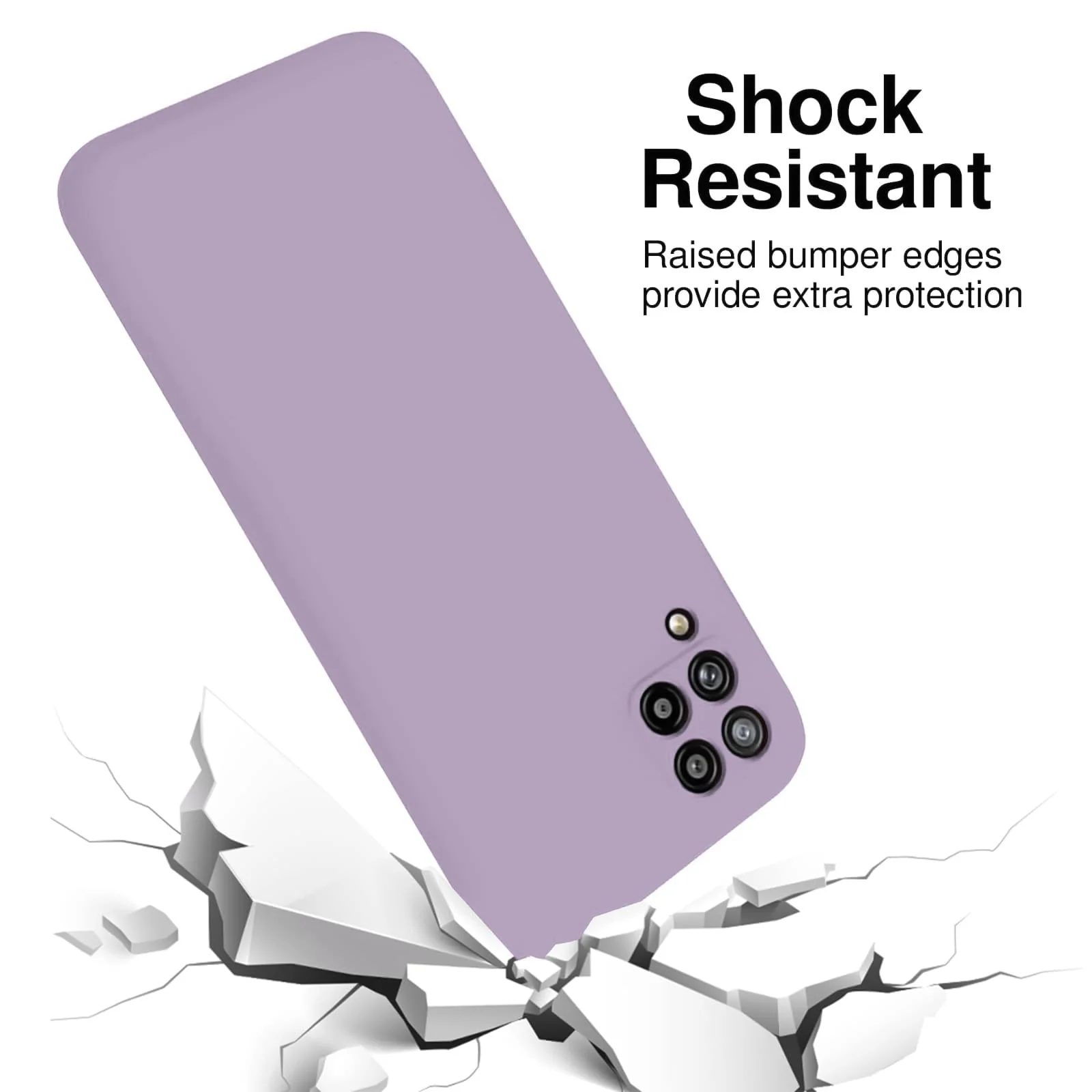 DL3 Mobilak Soft Silicone Protective Case for Samsung Galaxy A12 / M12 with Microfiber Lining and Shockproof Design - Lavender