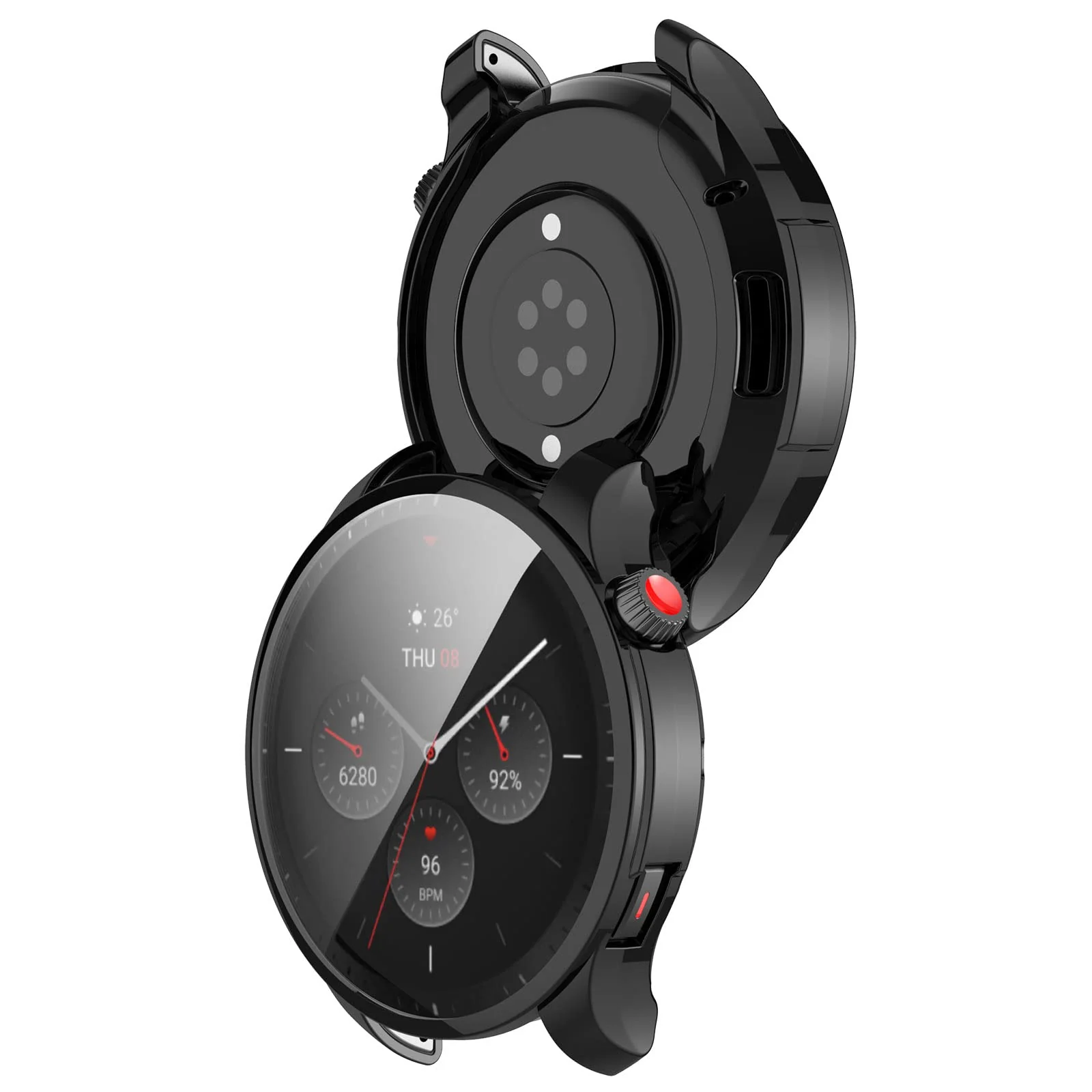 DL3 Mobilak Case Compatible with Amazfit GTR 4 / GTR4 Pro Case Watch Soft TPU Shockproof Cover Slim Guard Thin Bumper Shell Protector - Black