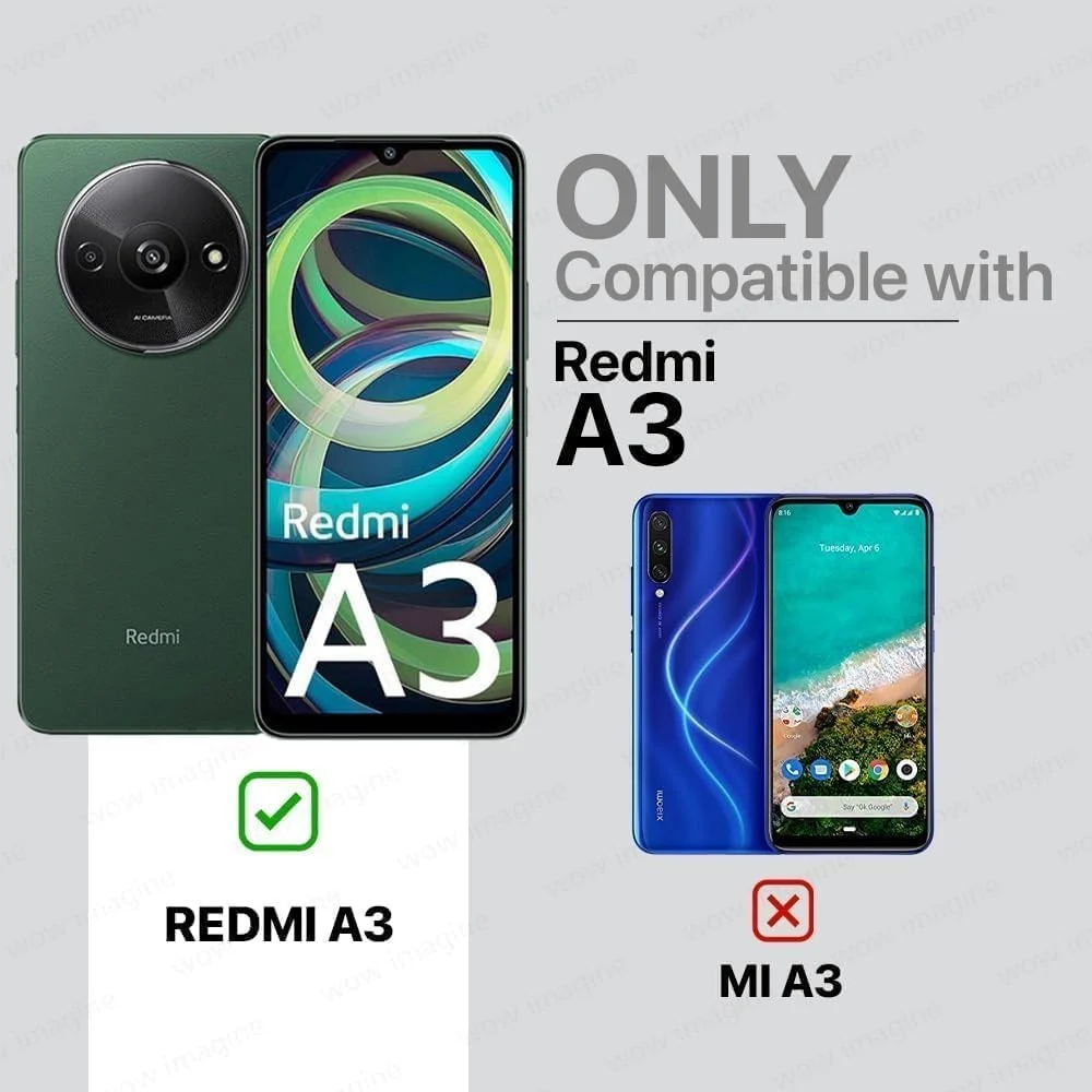 DL3 Mobilak Case Compatible with Xiaomi Redmi A3 Case Crystal Soft TPU Gel Case Flexible Silicone Anti-Scratch Camera Protection TPU Cover - Clear