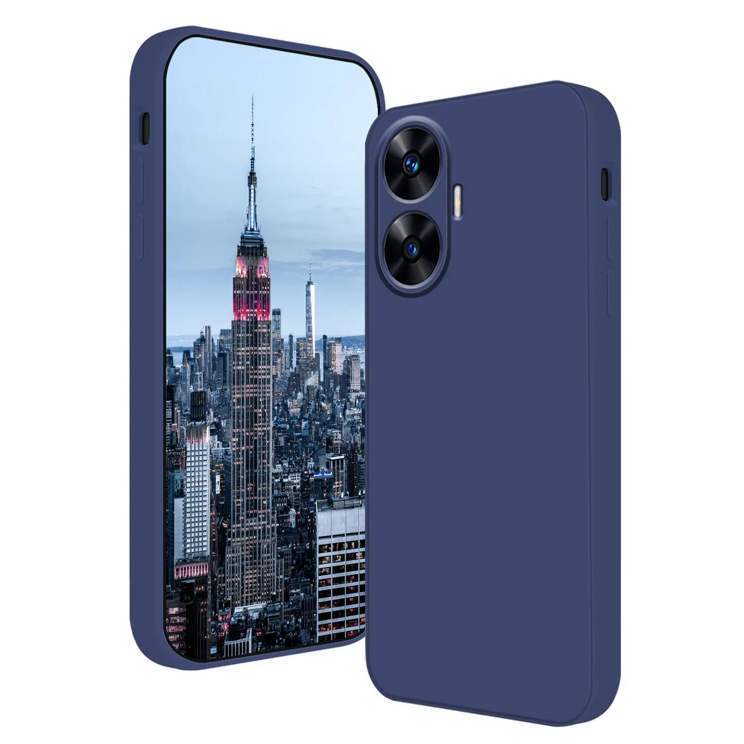 DL3 Mobilak Soft Silicone Protective Case for realme C55 / realme Narzo N55 with Microfiber Lining and Shockproof Design - Blue 1