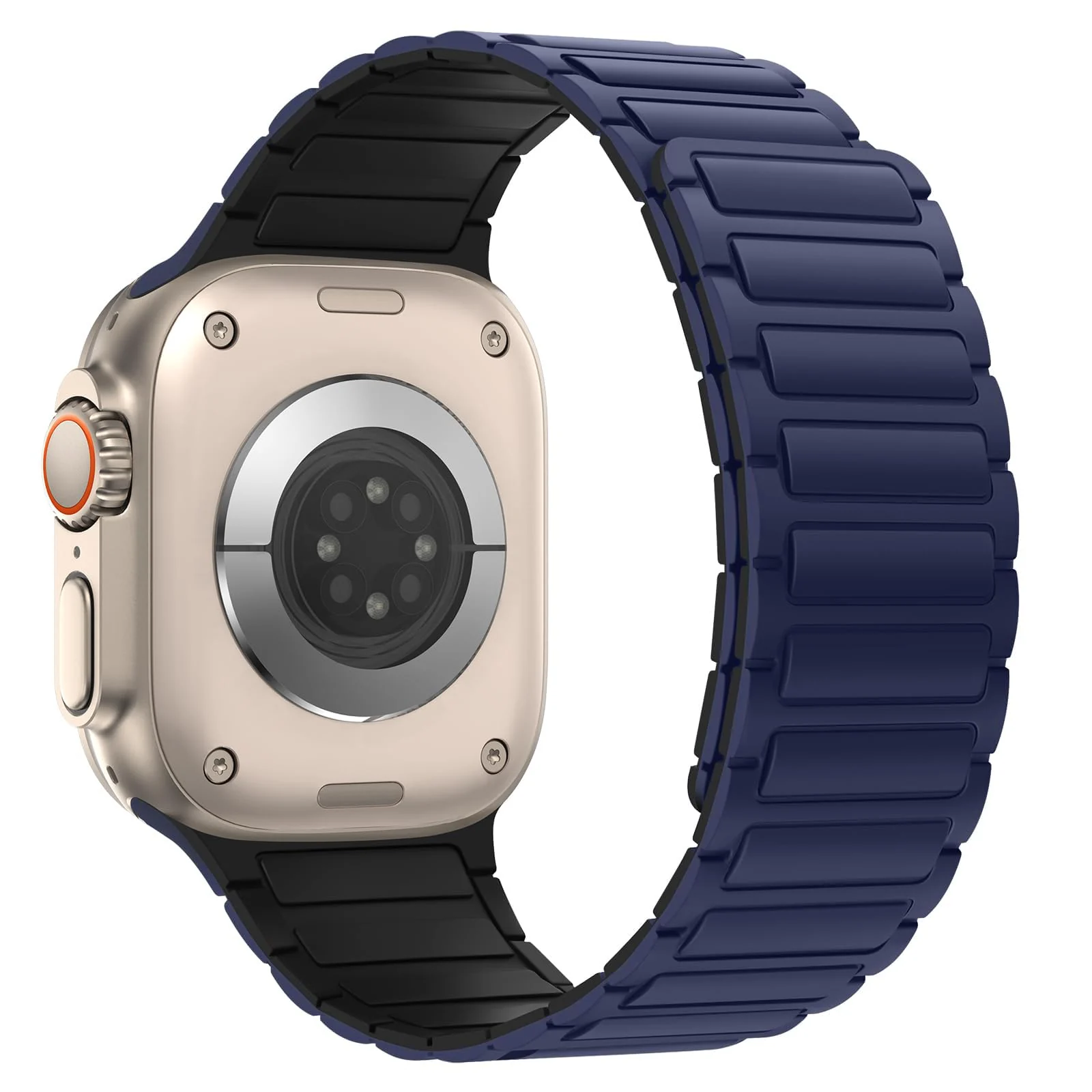 DL3 Mobilak Silicone Straps Compatible with Apple Watch Ultra Strap 49mm 46mm 45mm 44mm 42mm, Loop Band with Strong Magnetic Closure Designed for iWatch Ultra Ultra 2 Series 11 10 9 8 7 6 5 4 3 2 1 SE - A-Blue/Black