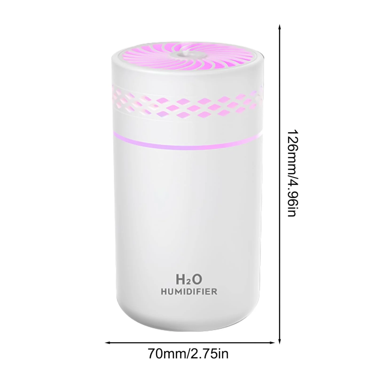 Mobigon Wood Cool Mist Ultrasonic Humidifier for Room Moisture, Aroma Diffuser for Home, 260ml Essential Oil Diffuser with 7 Colorful Night Light, Auto Shut-Off, Home, Office, car - white