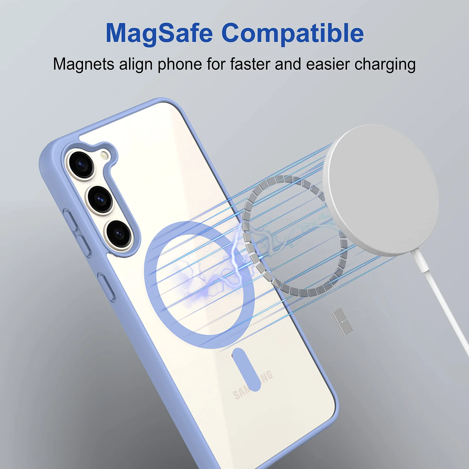 DL3 Mobilak MagSafe-Compatible Clear Magnetic Case for Samsung Galaxy S23 - Sierra Blue