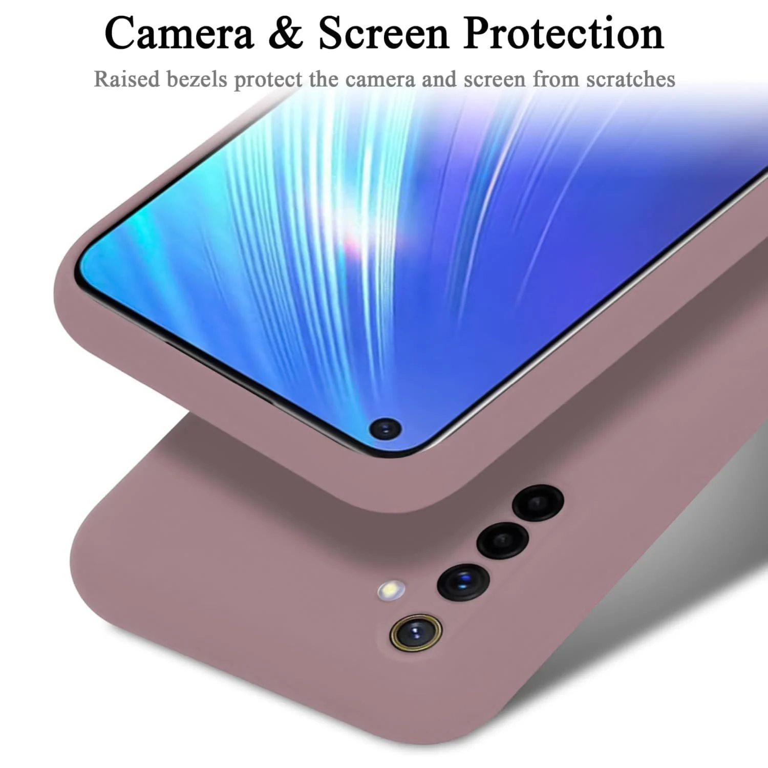 DL3 Mobilak Liquid Silicone Protective Case with Soft Microfiber Lining with Full Camera Protection for realme 6 Pro - Cashmere