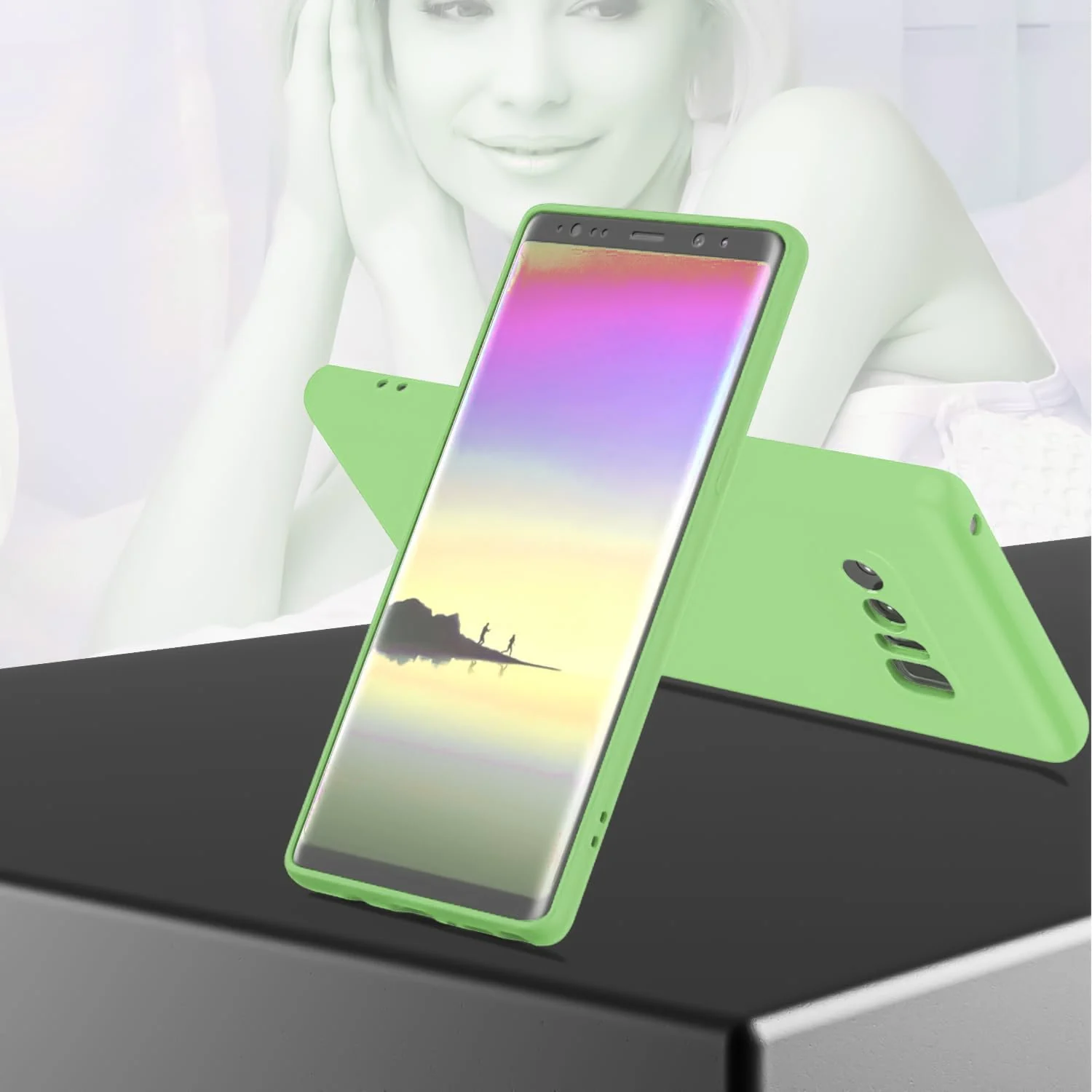 DL3 Mobilak Liquid Silicone Protective Case with Soft Microfiber Lining with Full Camera Protection for Samsung Galaxy Note 8