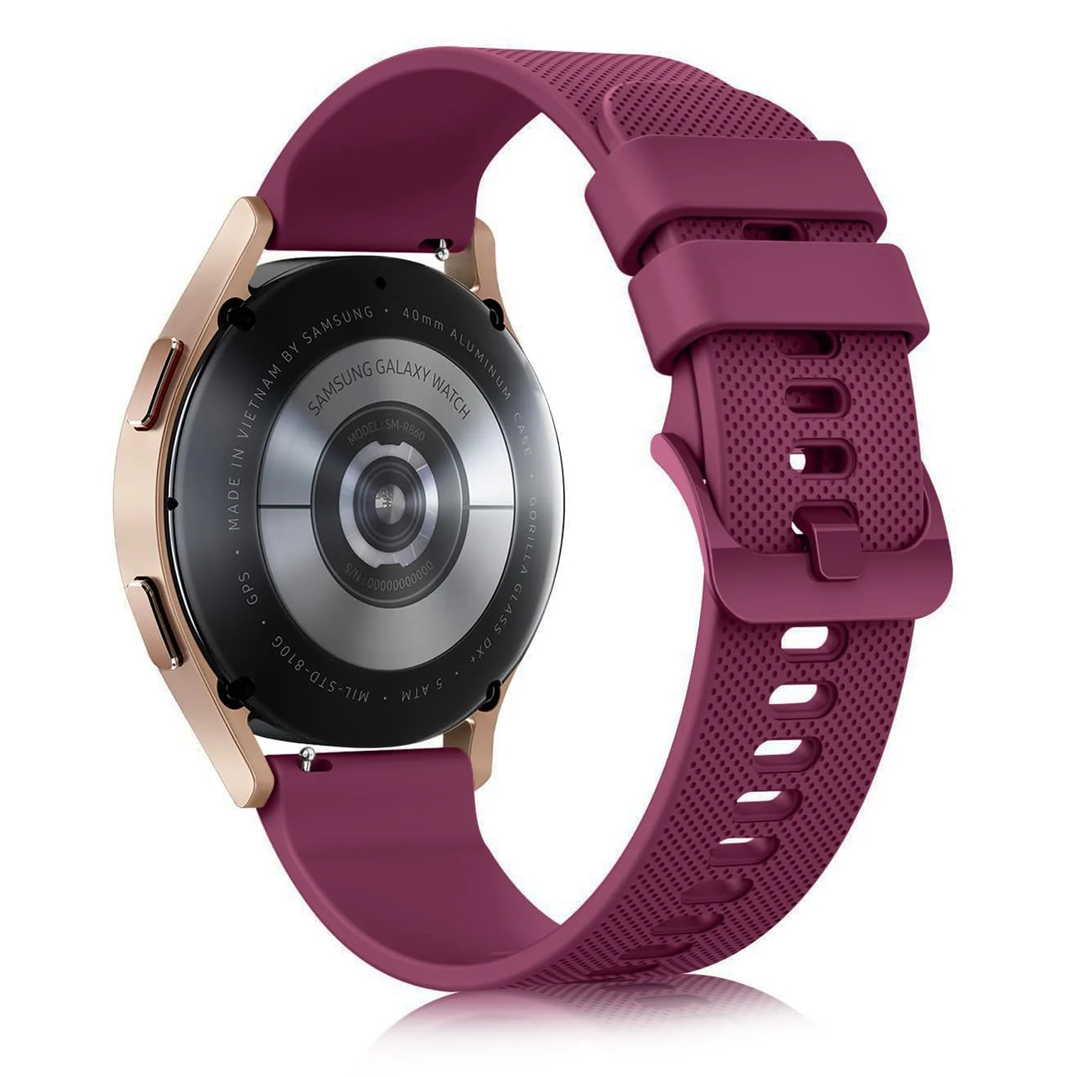 DL3 Mobilak Silicone Buckle Band 22MM Strap For Xiaomi Redmi Watch 5 Active/5 Lite/Samsung Galaxy Watch 3 45mm/Watch 46mm/Gear S3/For Huawei watch GT5 GT4 GT3 GT2 GT 46MM/GT2E/GT2 Pro/GT 3 Pro/GT5 Pro - Wine Red