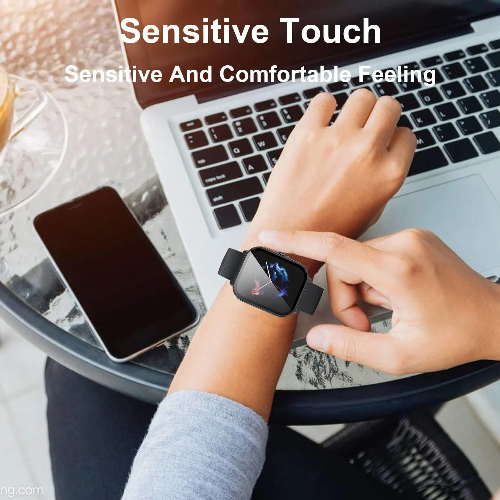 DL3 Mobilak Protective Case For Amazfit GTS 3, 9H Hardness PC Case Bumper Full Slim Protective Cover with Built-in Tempered Glass Screen Protector For Amazfit GTS3 - Black