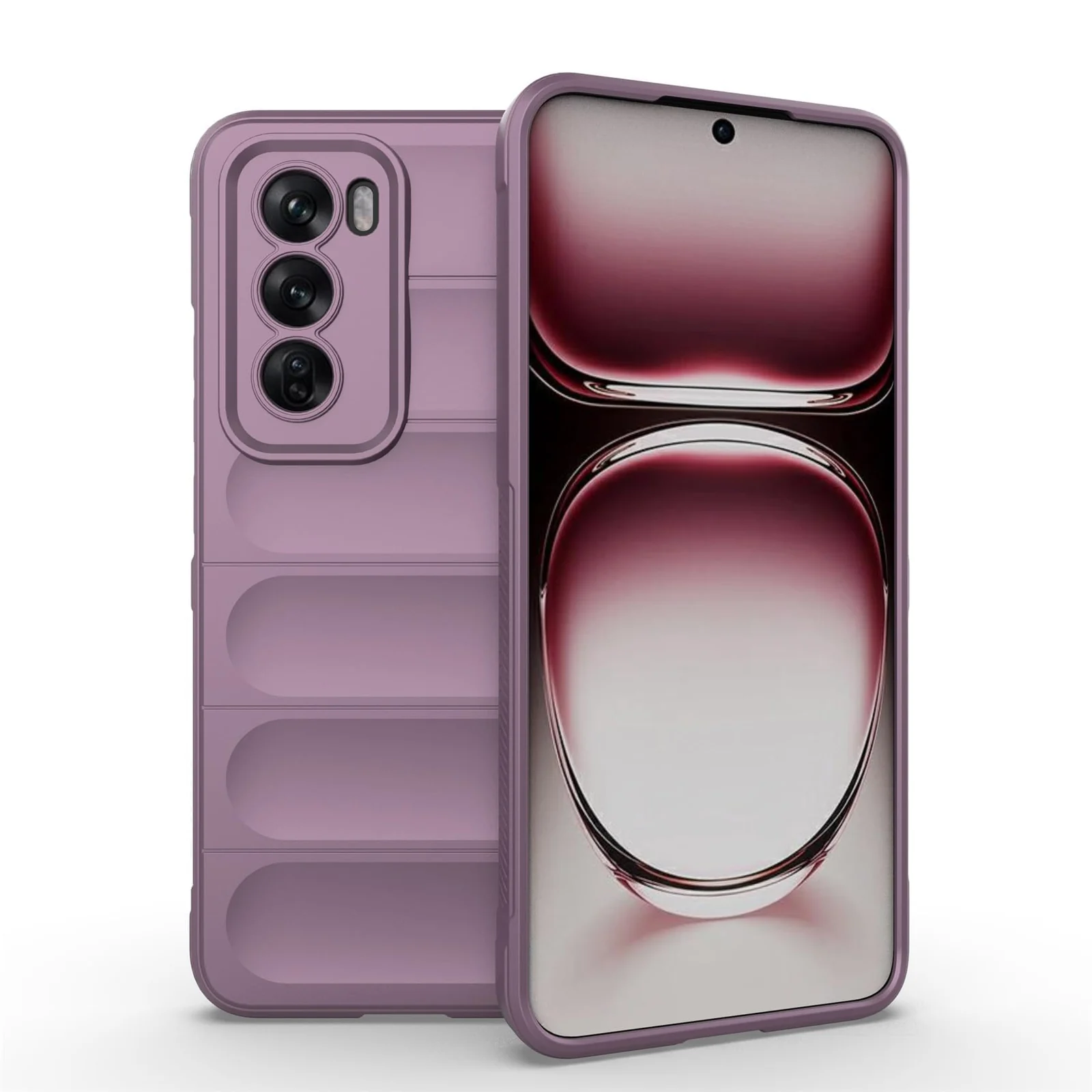 DL3 Mobilak Soft Silicone Protective Case for OPPO Reno 12 5G with Camera Protection and Shockproof Design - Purple