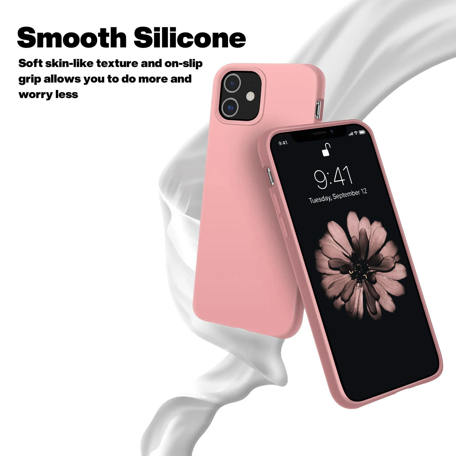 DL3 Mobilak Liquid Silicone Case for iPhone 11 (6.1 Inch), Shock-absorbing protection, Scratch-resistant surface, Soft microfiber lining - Pastel Pink