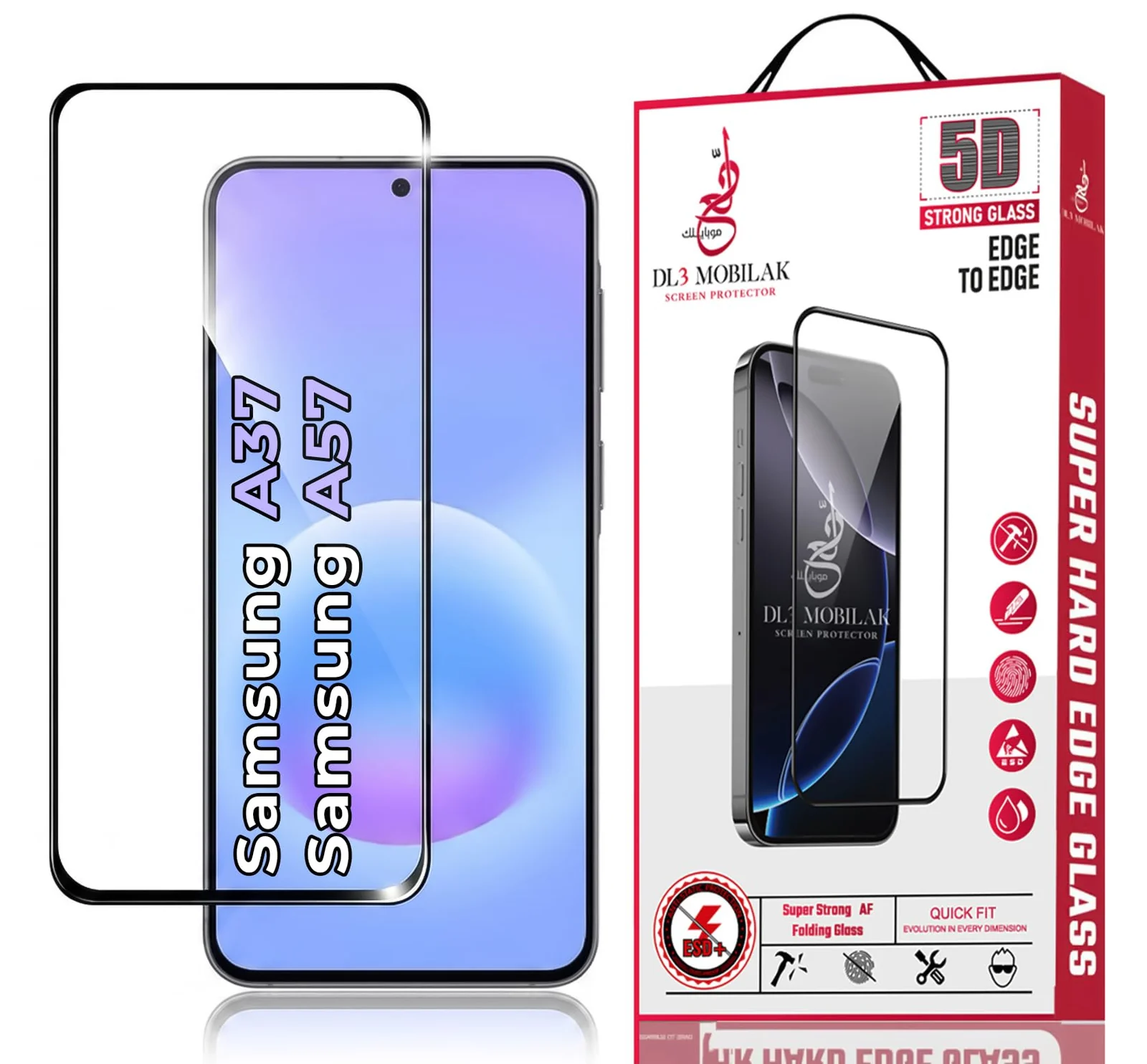 DL3 Mobilak for Samsung Galaxy A57 5G/Samsung Galaxy A37 5G Tempered Glass Screen Protector, 9H Hardness Anti-Scratch Tempered Glass flim, Case Friendly, Anti-Scratch - Clear