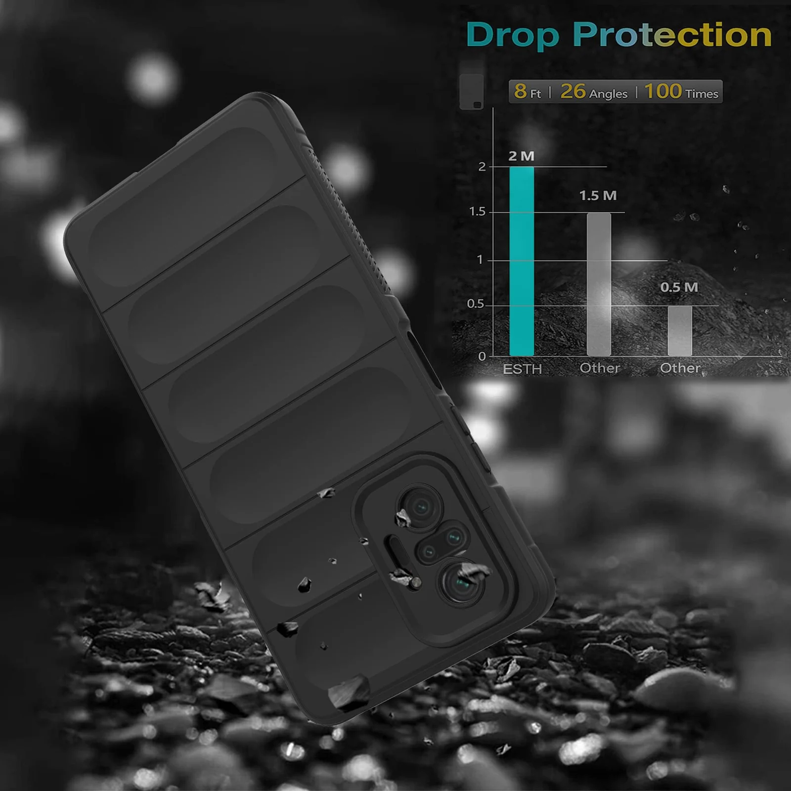 DL3 Mobilak Flexible Silicone and TPU Protective Case with Camera Protection for Xiaomi Redmi Note 10 Pro / Note 10 Pro Max - Black