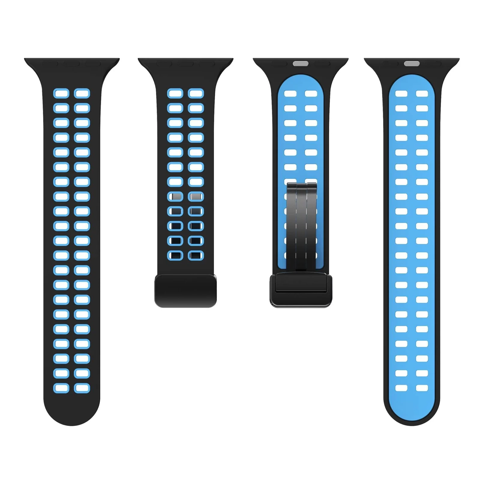 DL3 Mobilak Compatible with Apple Watch Ultra Band 49mm 45mm 44mm 42mm 41mm 40mm 38mm, Silicone Strap with Magnetic for iWatch Ultra SE Series 9 8 7 6 5 4 3 2 1 (38mm/40mm/41mm) - Black Blue