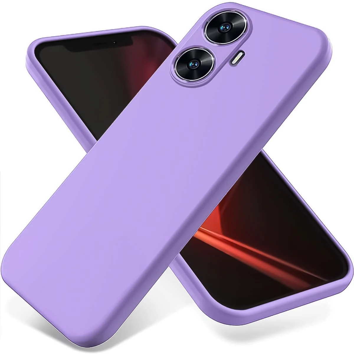 Dl3 Mobilak Realme C55 / Realme Narzo N55 Case,Soft Flexible Silicone Gel Rubber Bumper Cover,Full Body Shockproof Protective Phone Case (Light Green)