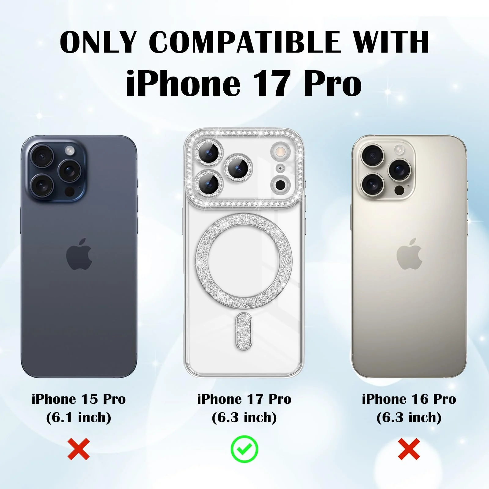 DL3 Mobilak MagSafe-Compatible Magnetic Case for iPhone 17 Pro with Camera Protection and Magnetic Car-Mount Support - Silver