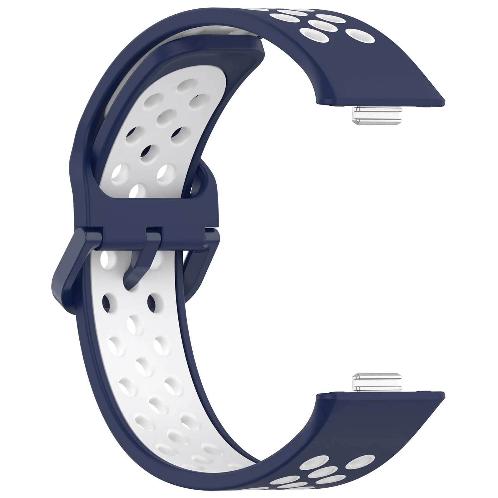 DL3 Mobilak Silicone Strap for Huawei Watch Fit 3, [Breathable] Soft Silicone Sport Wristband Bracelet Replacement Strap, Two-tone Strap, Adjustable Design, for Huawei Watch Fit3 - Blue White